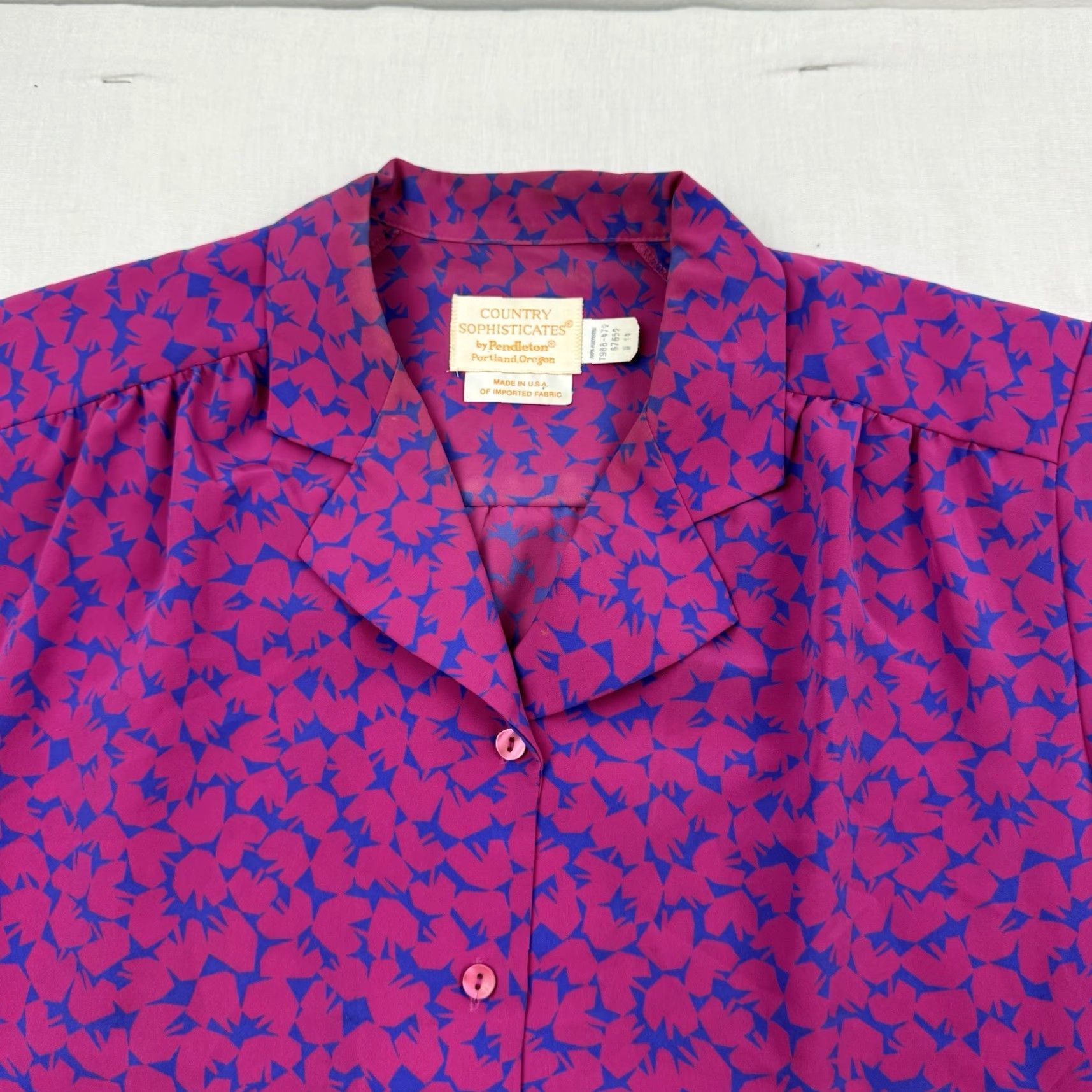 Pendleton VINTAGE Pendleton Button-Up Shirt Womens 14 Pink Geometric 90s Classic Womens Size XL / US 12-14 / IT 48-50 - 2 Thumbnail