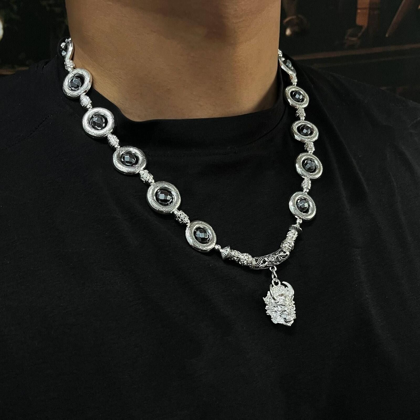 Jewelry Ancient Silver Eye Collarbone Chain | Dark Vintage Street Size ONE SIZE - 1 Thumbnail