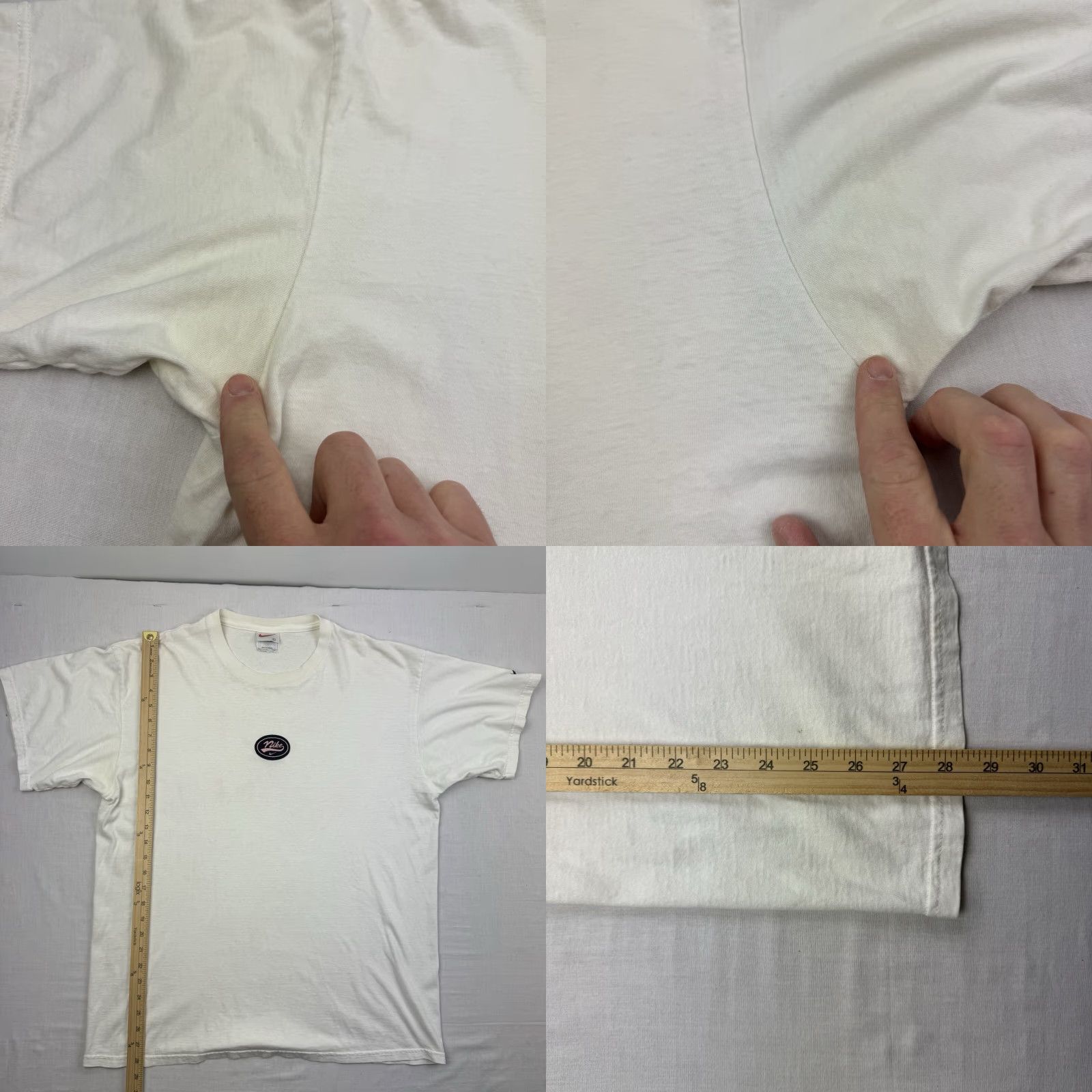 Nike Vintage Nike T Shirt Adult Large White Small Patch Center Script 90s White Tag Size US L / EU 52-54 / 3 - 8 Thumbnail