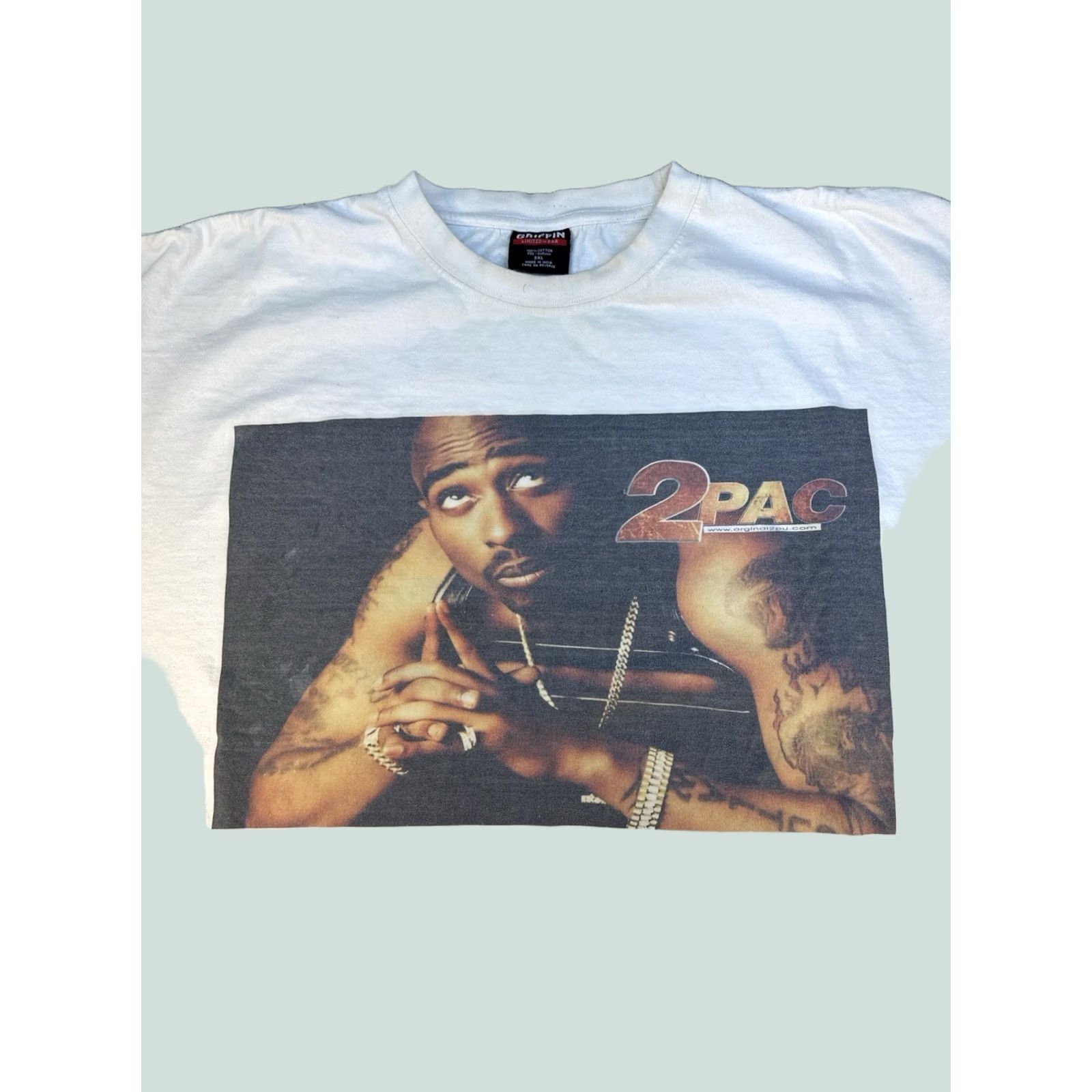 Vintage VINTAGE 2Pac Tupac Shakur Rap Tee Griffin Tag OG Photo Shirt Hip Hop 3XL Mens Size US XXL / EU 58 / 5 - 1 Thumbnail