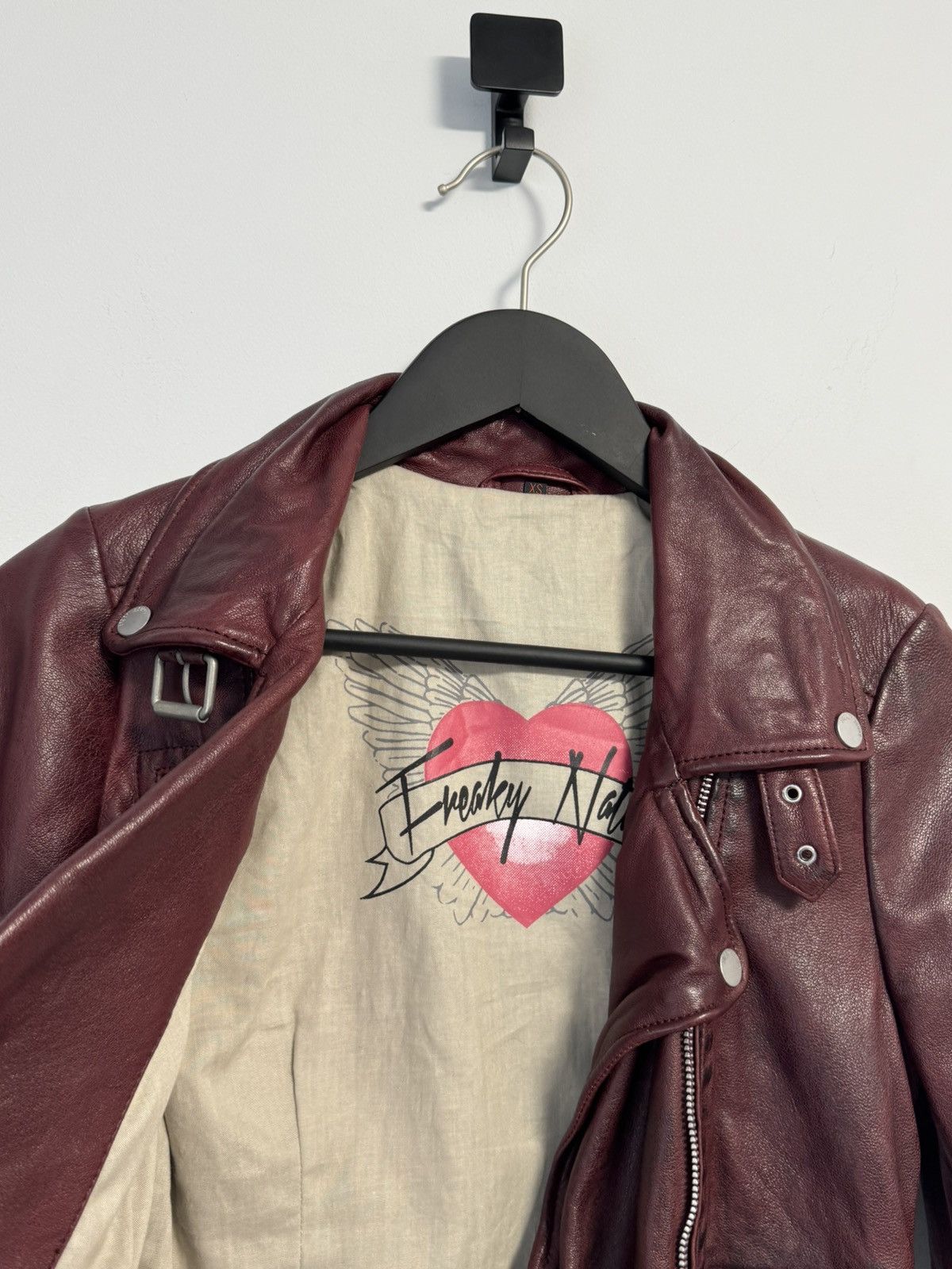 Japanese Brand × Vintage Freaky Nation Leather Biker Jacket Red Leather Women’s Size XS / US 0-2 / IT 36-38 - 14 Thumbnail