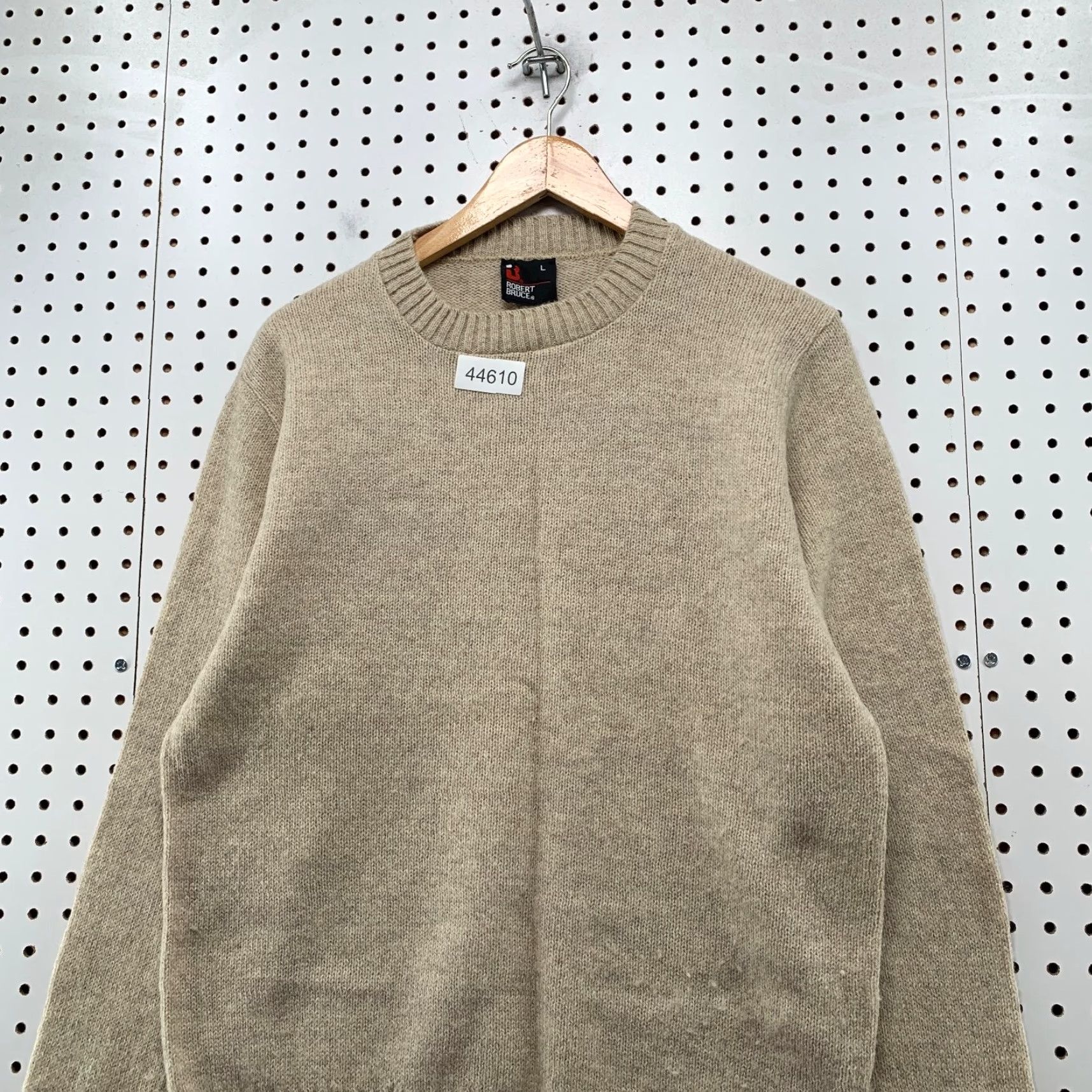 Vintage Vintage Robert Bruce Wool Sweater Mens Large Beige Knit Grandpa Core Pullover Size US L / EU 52-54 / 3 - 7 Thumbnail