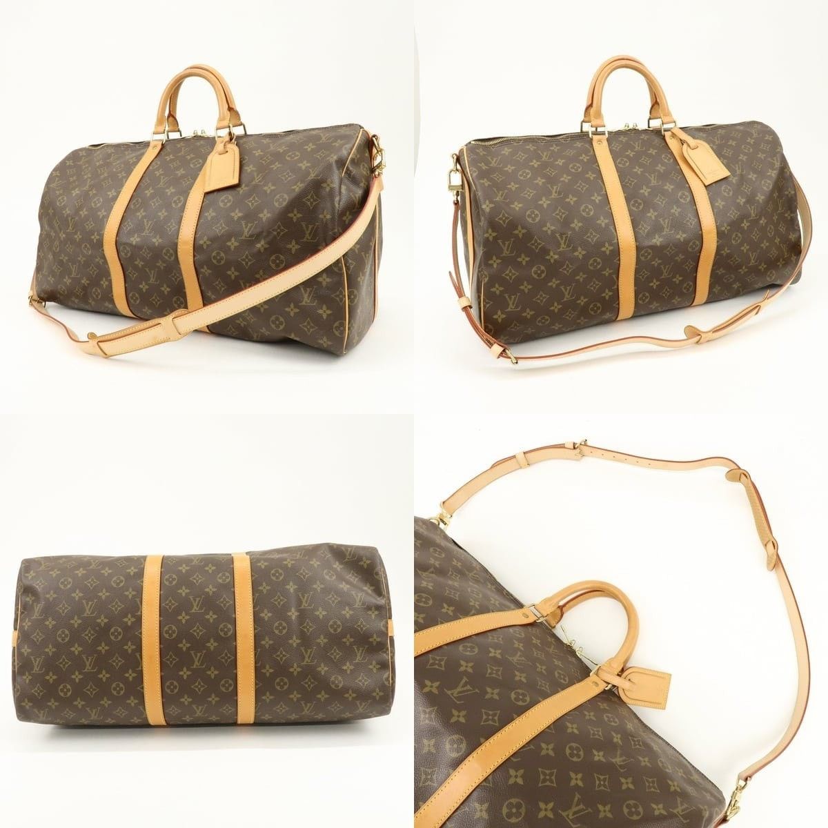 Louis Vuitton Louis Vuitton Monogram Keepall Bandouliere 55 Duffle Bag Size ONE SIZE - 3 Thumbnail