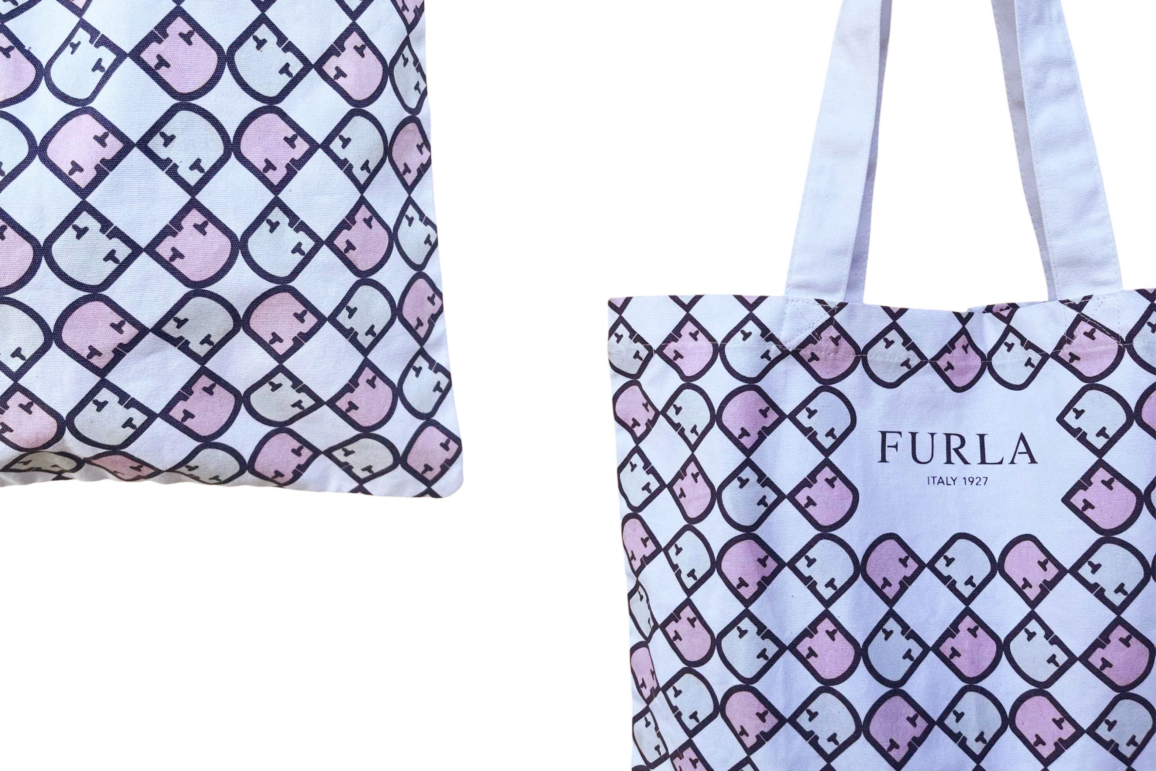 Furla FURLA Large cotton tote bag // shoulder bag in pastel color Size ONE SIZE - 7 Thumbnail