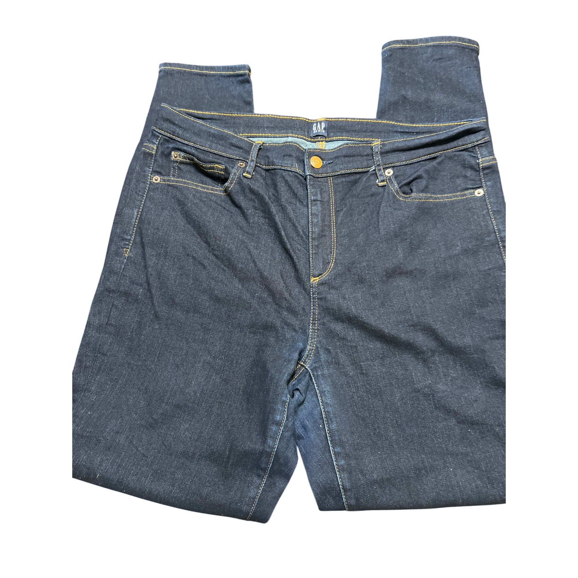 Gap Gap Denim True Skinny Stretch Jeans Dark Blue Denim Size 33 Size 33" - 1 Thumbnail