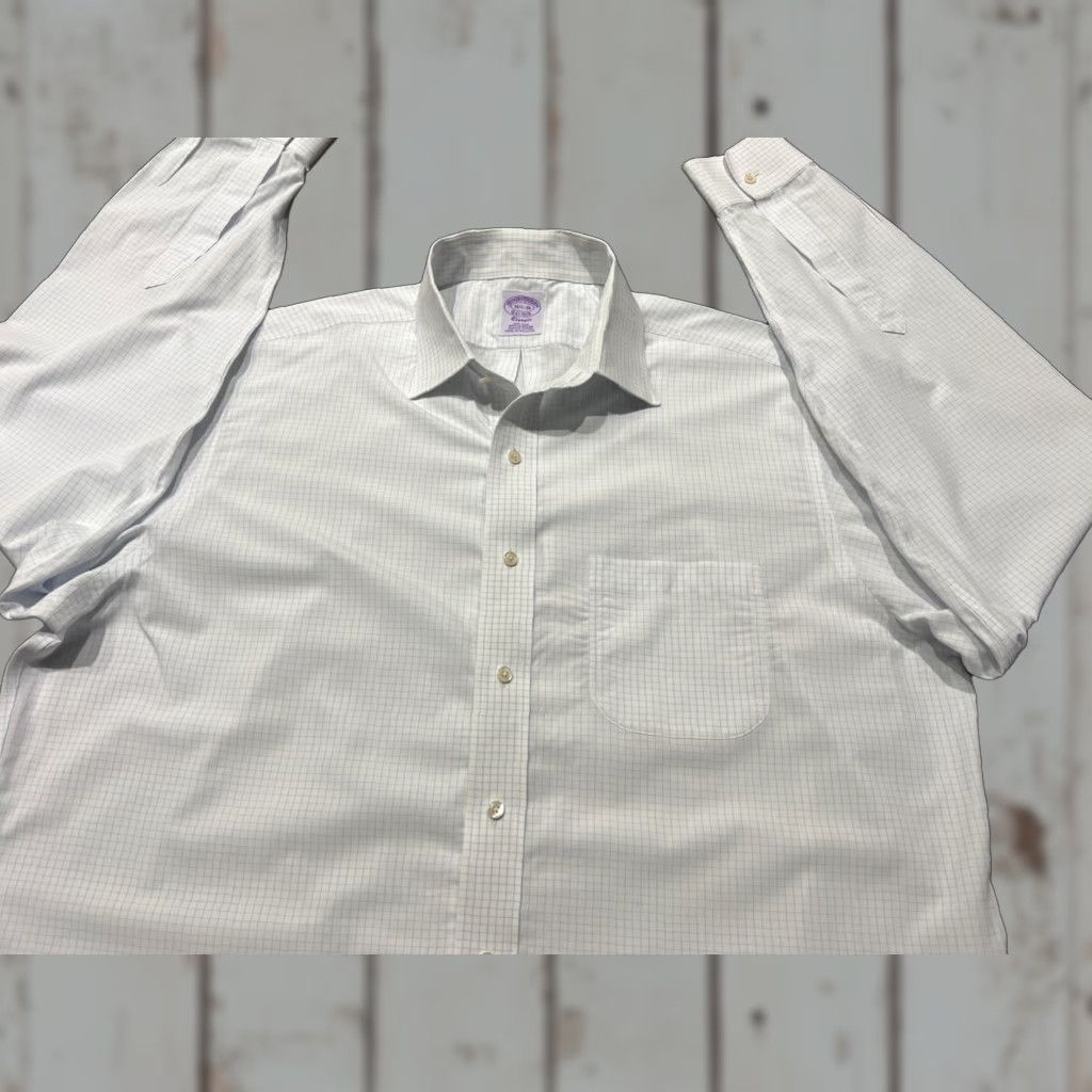 Brooks Brothers Brooks Brothers Dress Shirt Men’s 16.5/36 Long Sleeve Plaid Button Up Cotton Blue Check Mens Size 42R - 1 Thumbnail