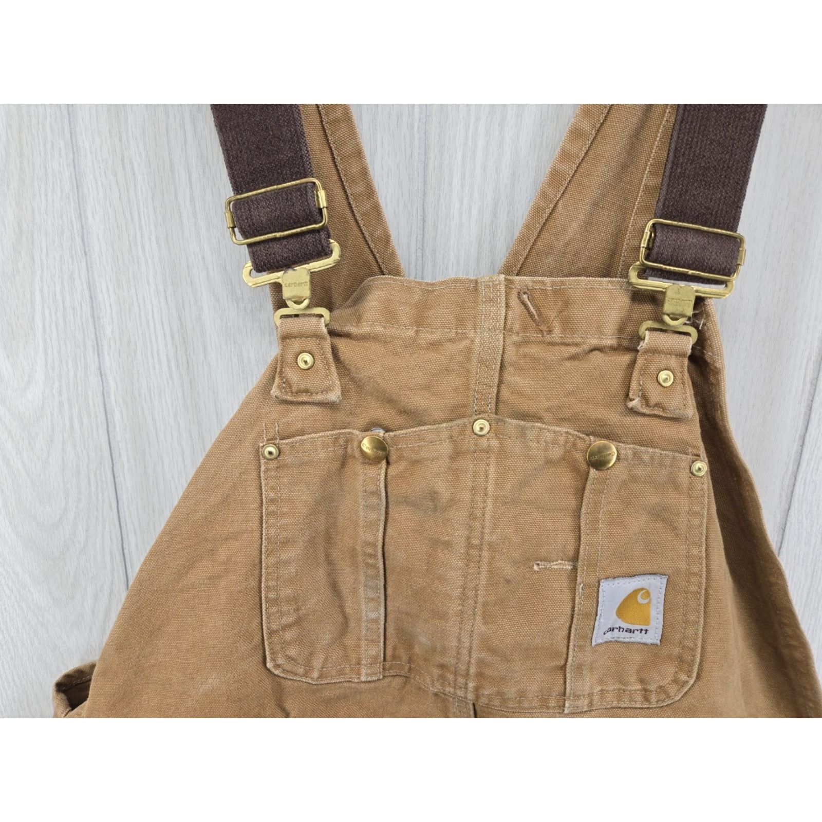 Carhartt VINTAGE Carhartt R02 Bib Overalls Mens Brown Duck Insulated Double Knee Work 44x30 Men Winter Size US 44 / EU 60 - 3 Thumbnail