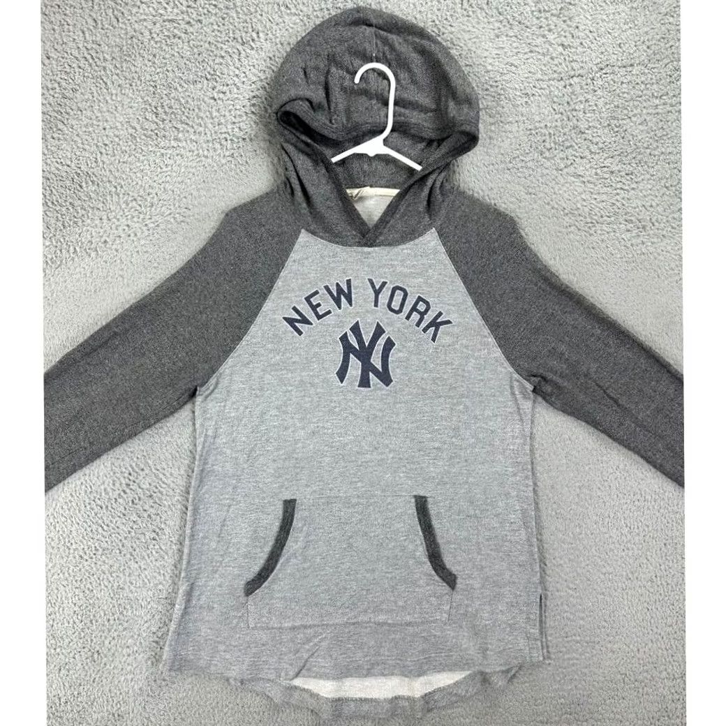 Vintage VINTAGE New York Yankees Sweatshirt Womens Gray Hoodie Raglan Pocket Homage Sweatshirt Hoodie M Gray Womens Size M / US 6-8 / IT 42-44 - 3 Thumbnail