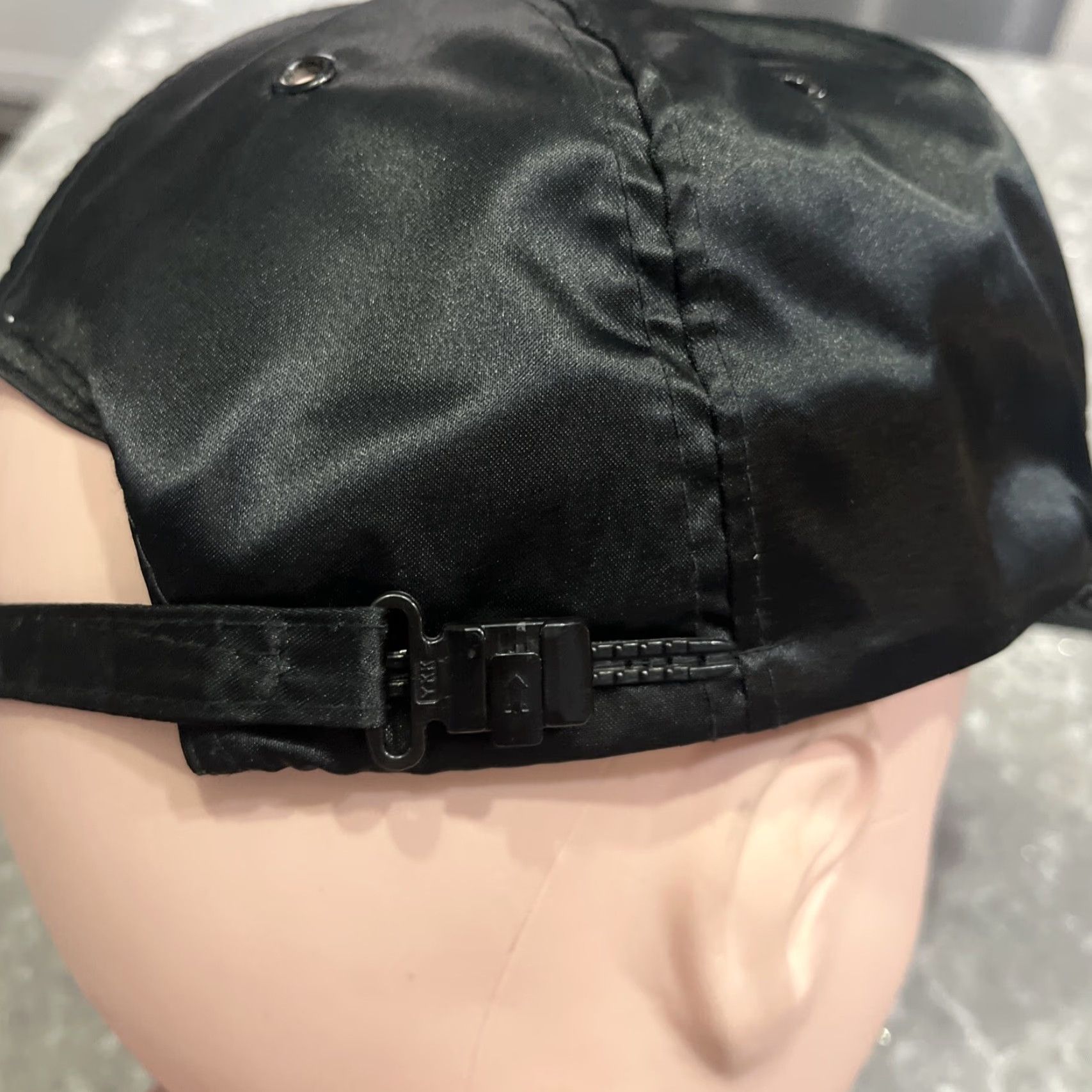 Vintage VINTAGE Nissin Desert Storm Baseball Cap Zipper back Hat Black Satin Adjustable Men Adults Casual 1991 Military Theme Size ONE SIZE - 5 Thumbnail