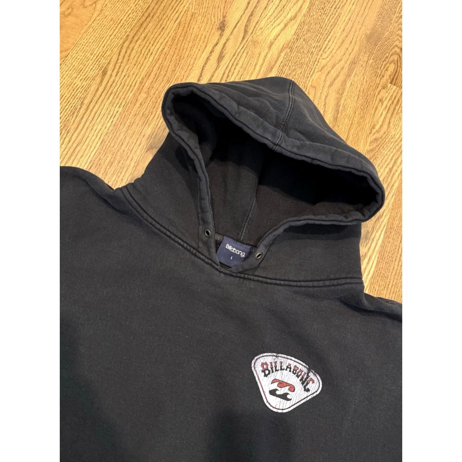 Billabong VINTAGE Billabong Pullover Hoodie Sweatshirt Hoodie Mens L Black Y2k Grunge Surf Skate Front Kangaroo Pocket Ribbed Cuffs Drawstrings Size US L / EU 52-54 / 3 - 3 Thumbnail
