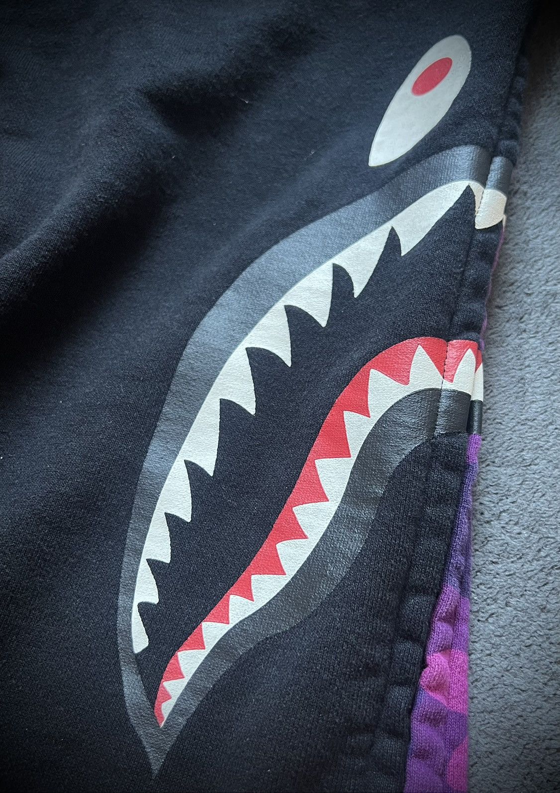 Bape Authentic A Bathing Ape Side Zip Shark Wide Pullover Hoodie Size US L / EU 52-54 / 3 - 12 Thumbnail