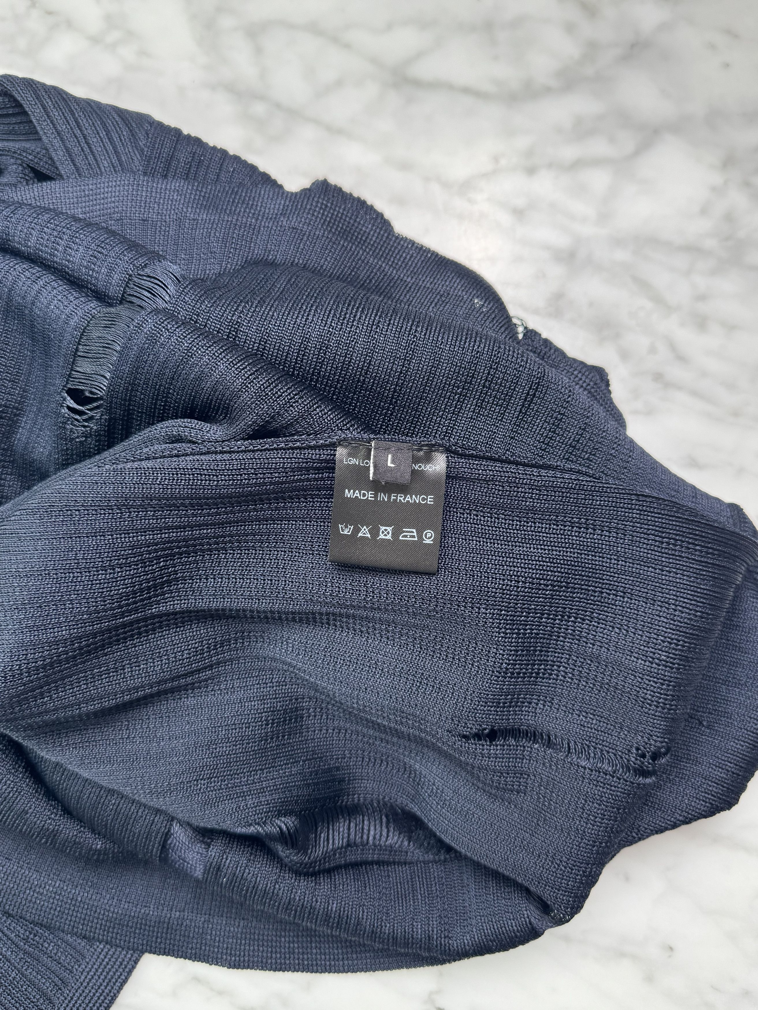 LGN LOUIS GABRIEL NOUCHI Navy Cutout Turtleneck Size US L / EU 52-54 / 3 - 9 Thumbnail