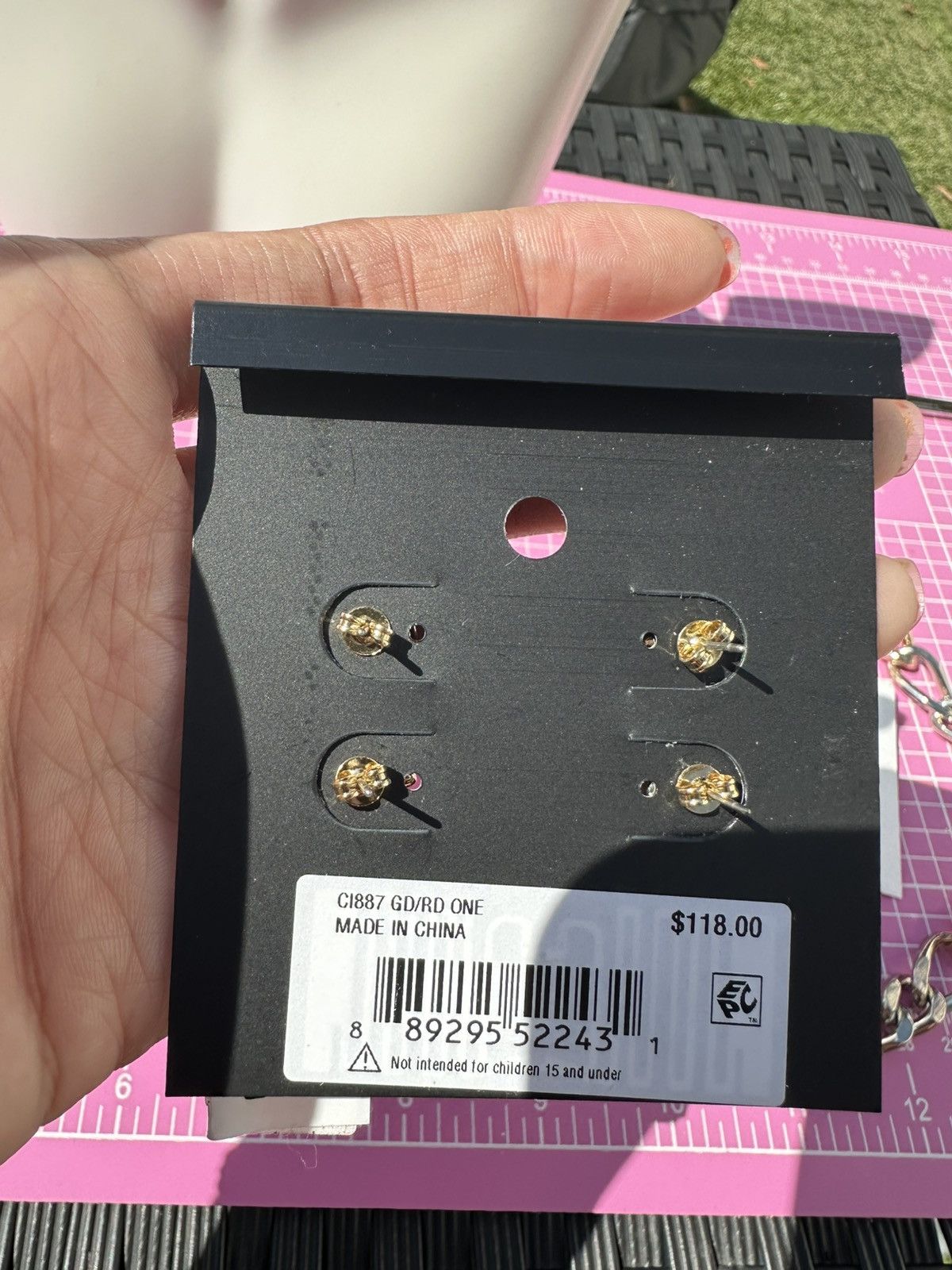 Coach NEW Coach Strawberry & Signature Stud Earrings Set CI887 Size ONE SIZE - 4 Thumbnail