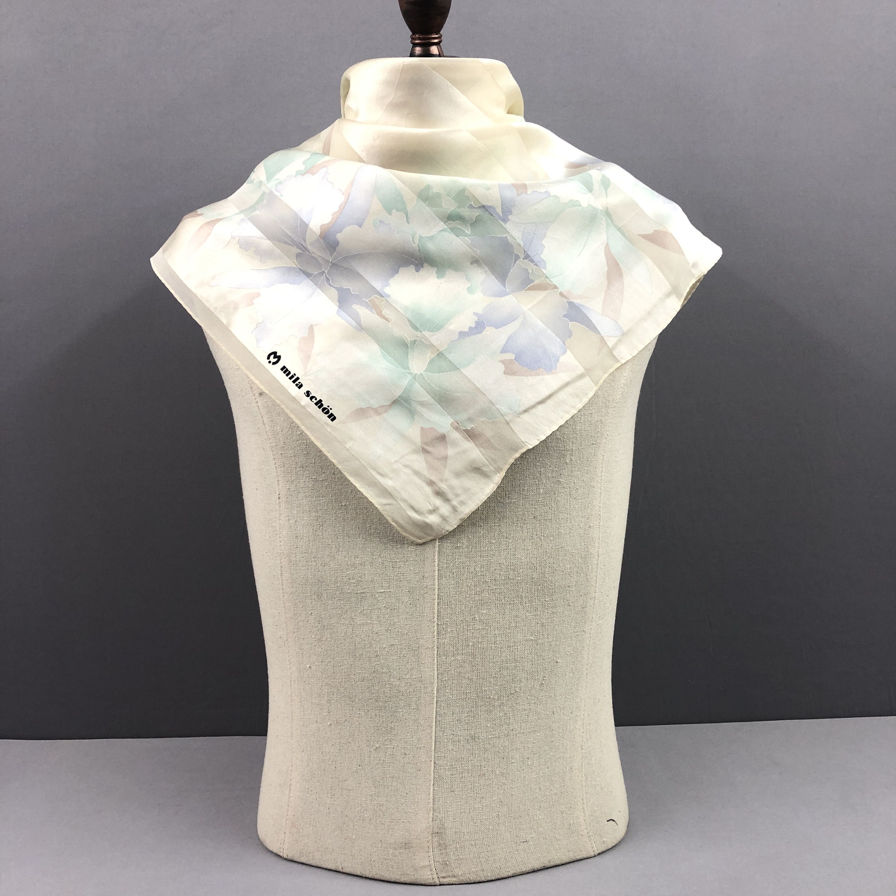 Mila Schon × Vintage Vintage Mila Schon SILK Scarf Twill Stole Wraps Scarves Size ONE SIZE - 3 Thumbnail