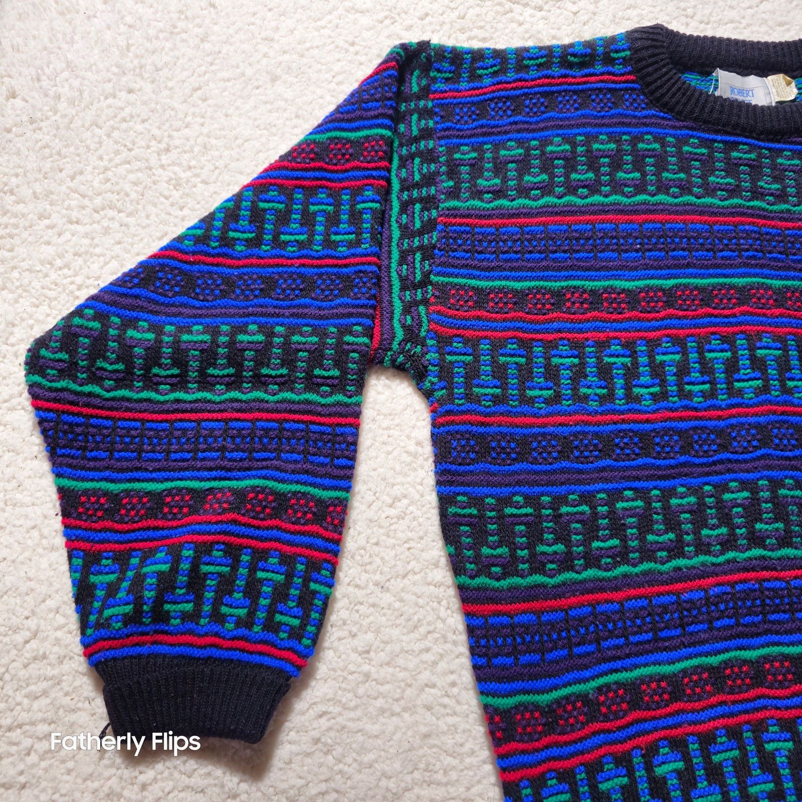 Robert Bruce Vintage Robert Bruce Geometric Knit Sweater Mens M USA Made Size US M / EU 48-50 / 2 - 3 Thumbnail