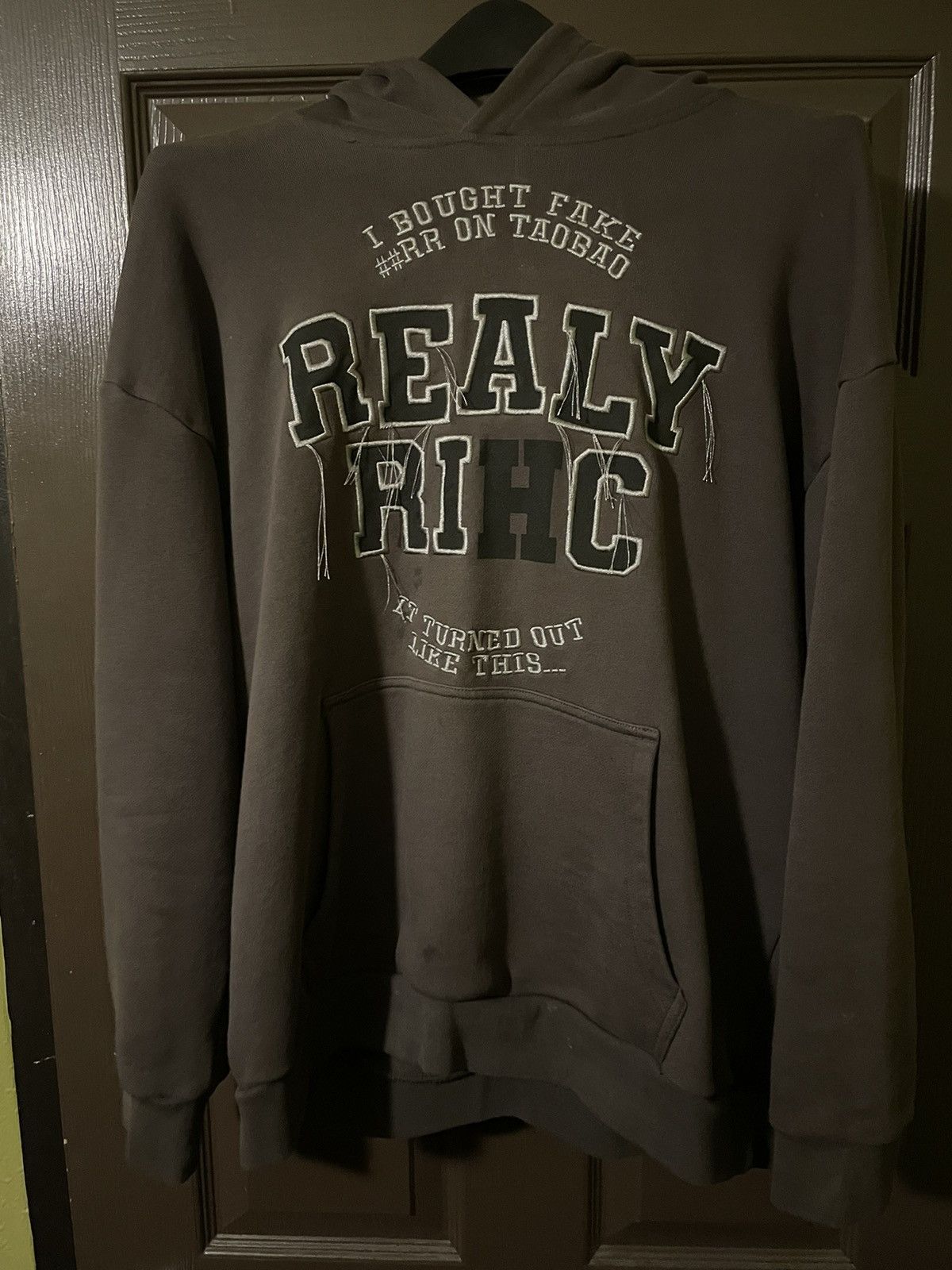 image of Really Rich Tao Bao Hoodie in Grey, Men's (Size Small)
