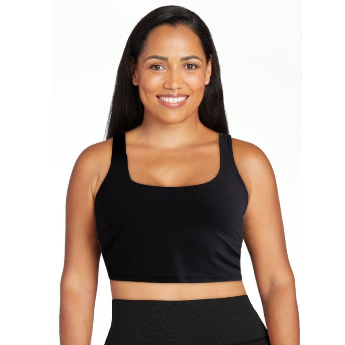 Avia SoftSculpt Longline Sports Bra Black Activewear Ultra Soft Size L / US 10 / IT 46 - 1 Thumbnail