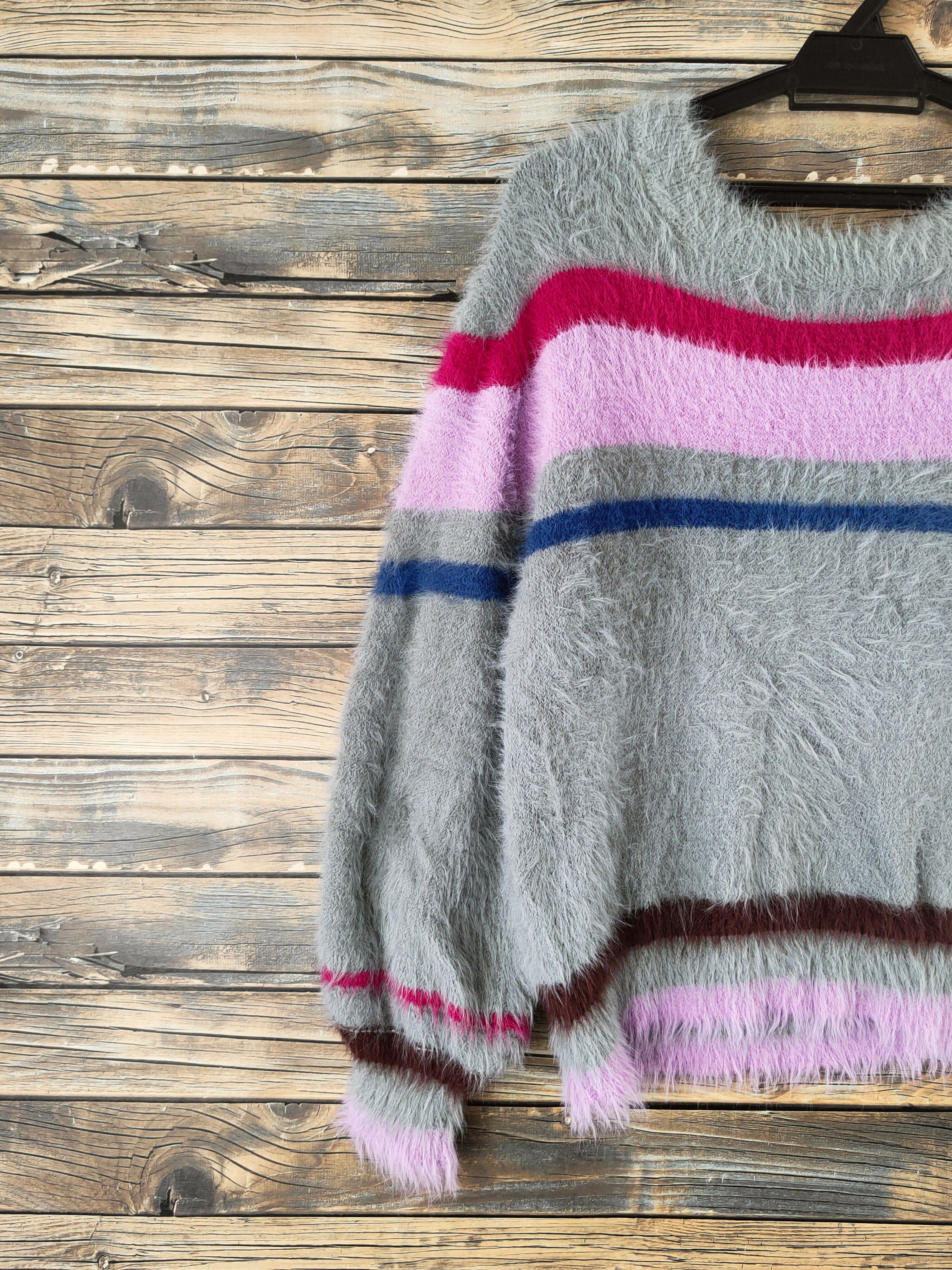 Japanese Brand DL Muse muse Gray Fur Mohair shaggy Knitwear #46-989 Size M / US 6-8 / IT 42-44 - 8 Thumbnail