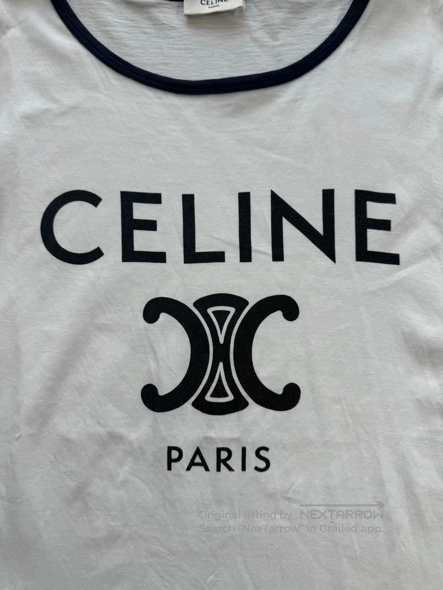 Celine CELINE White Arch Short Sleeve T-Shirt| Size M / US 6-8 / IT 42-44 - 5 Thumbnail