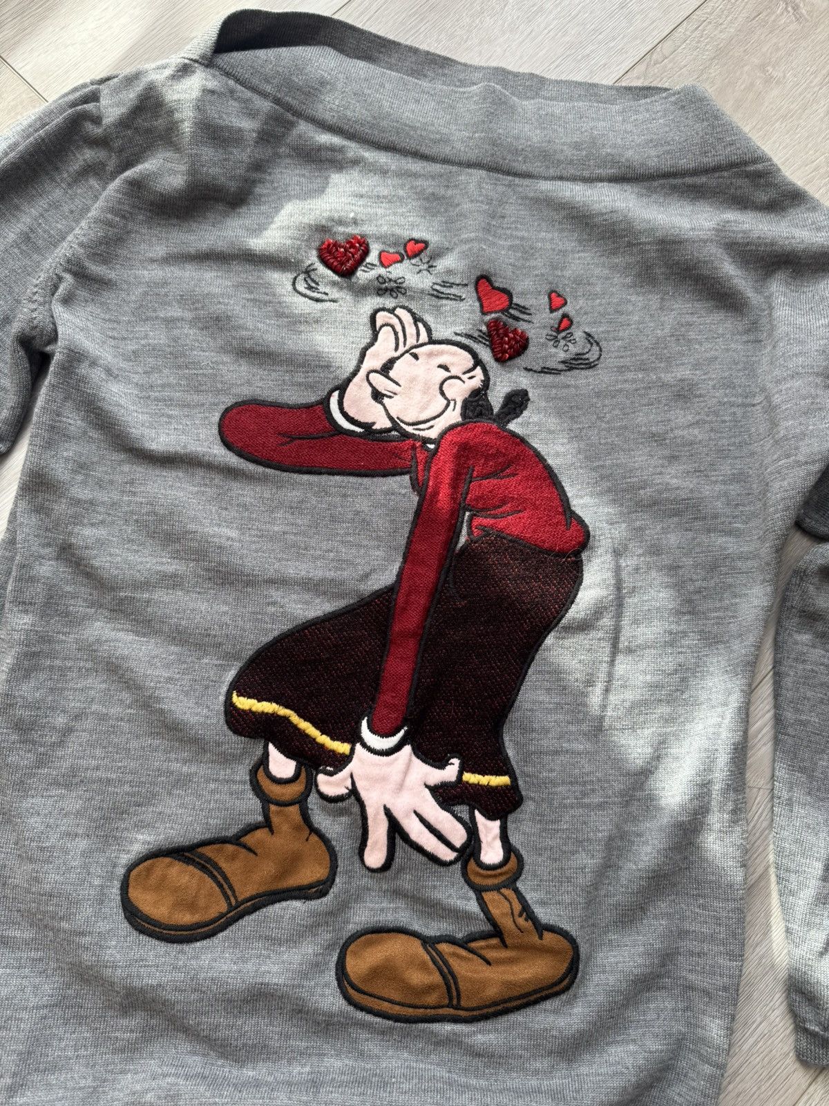 Disney Vintage Iceberg Popeye Heart Knit Sweater Size M / US 6-8 / IT 42-44 - 2 Thumbnail