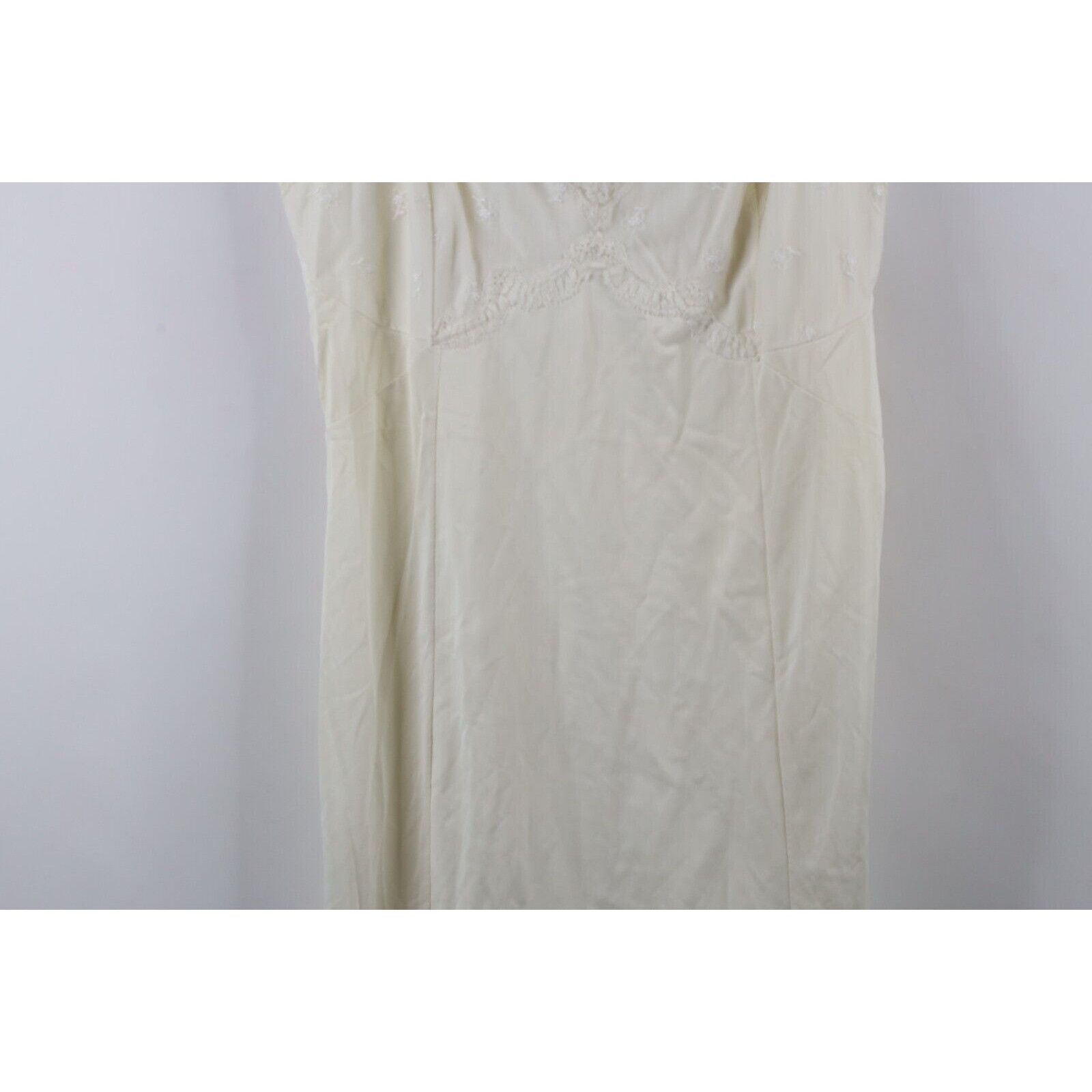 Vintage Vintage 70s Flower Lace Nightgown Sleep Slip Shirt Size S / US 4 / IT 40 - 3 Thumbnail
