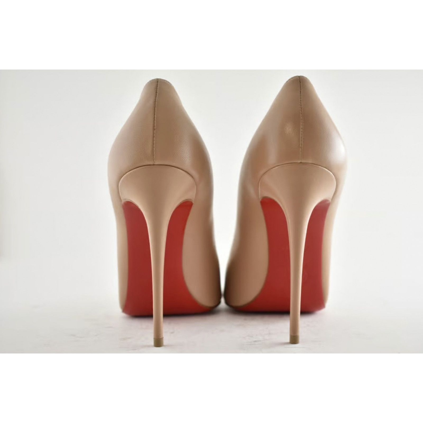 Christian Louboutin Kate 100 Nude Nappa Leather Pointed Classic Heel Pump 40.5 Size US 10.5 / IT 40.5 - 11 Thumbnail