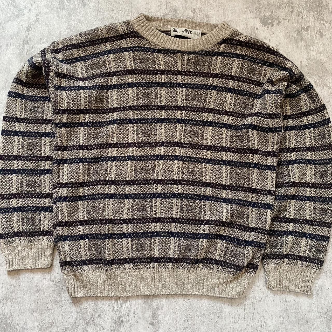 Other Tan and Black striped vintage sweater knitwear Size US L / EU 52-54 / 3 - 1 Thumbnail