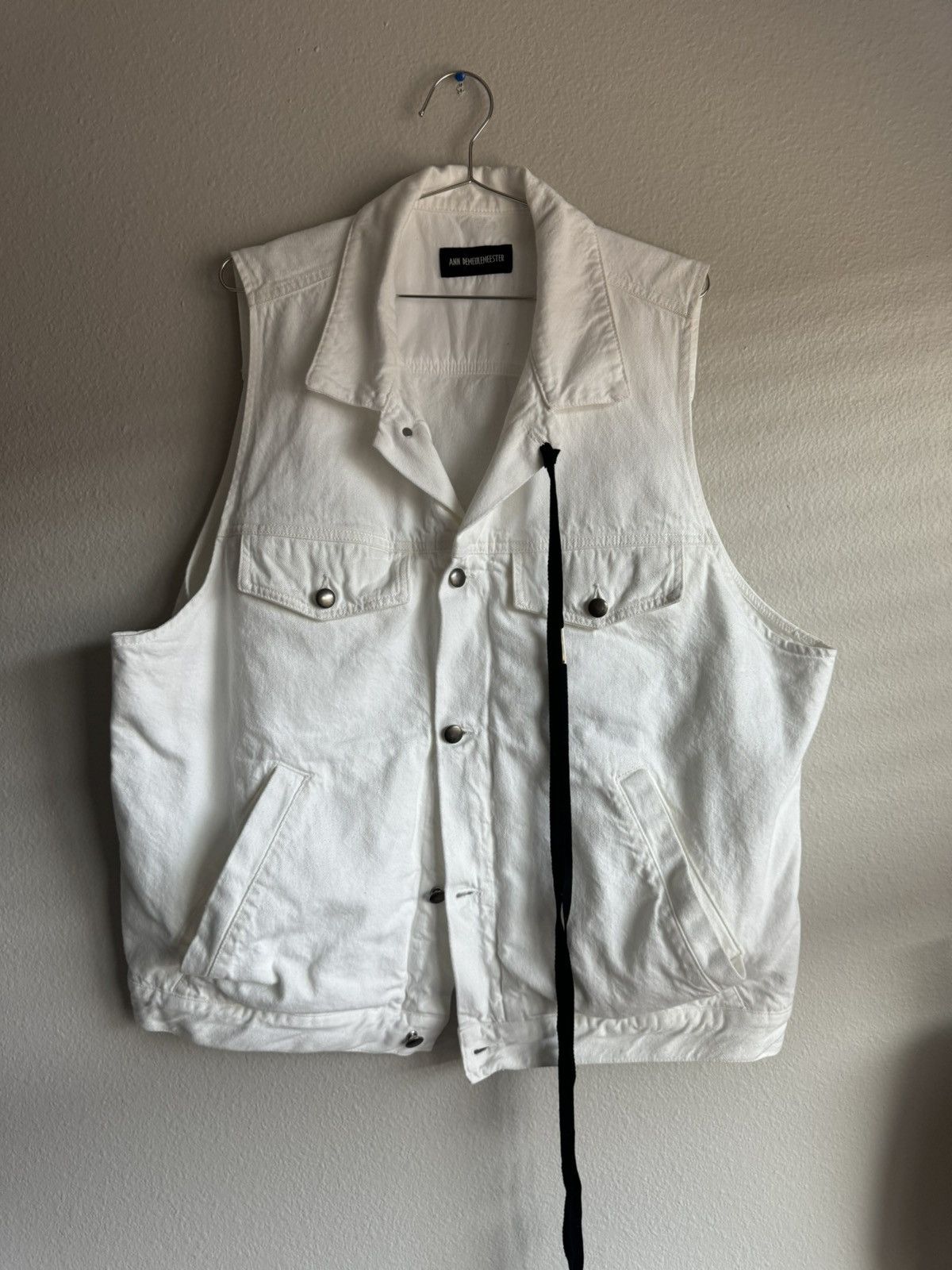 Ann Demeulemeester COTTON DENIM VEST - WHITE Size US L / EU 52-54 / 3 - 1 Thumbnail