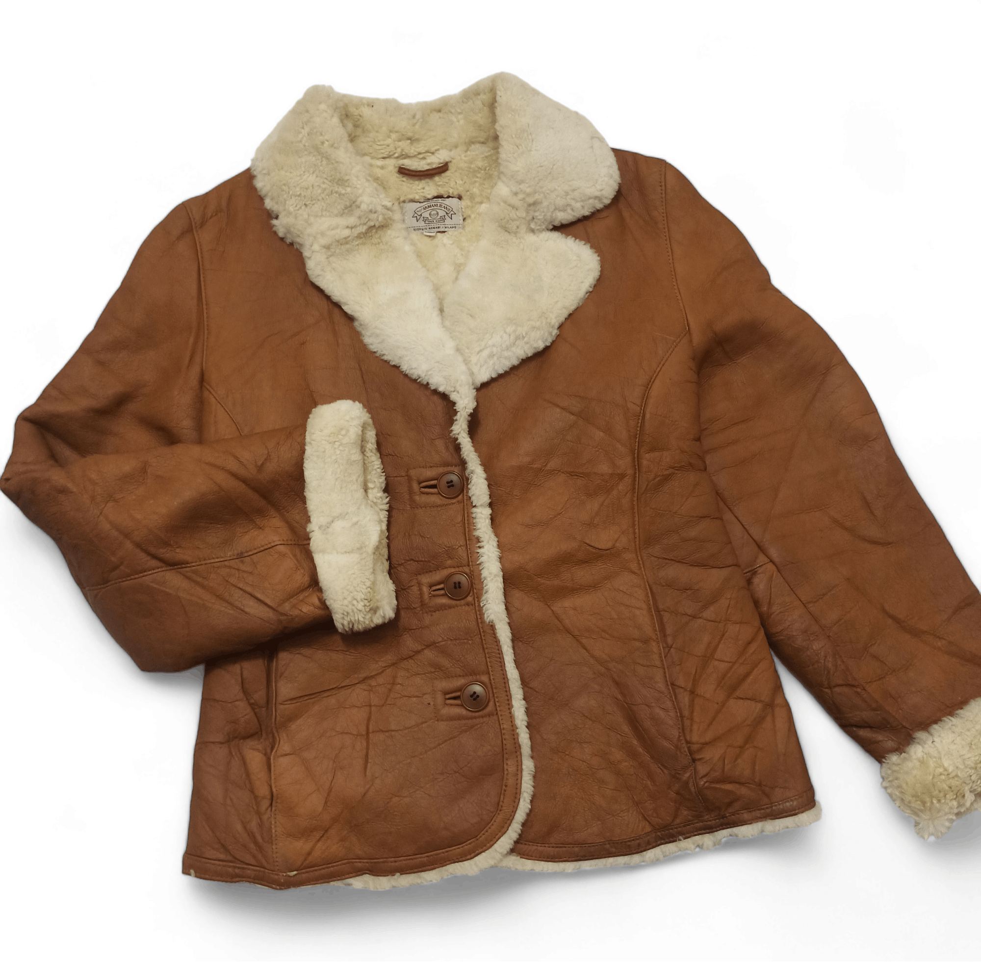 Giorgio Armani Vintage 80s Giorgio Armani Shearling Leather Jacket Size M / US 6-8 / IT 42-44 - 3 Thumbnail