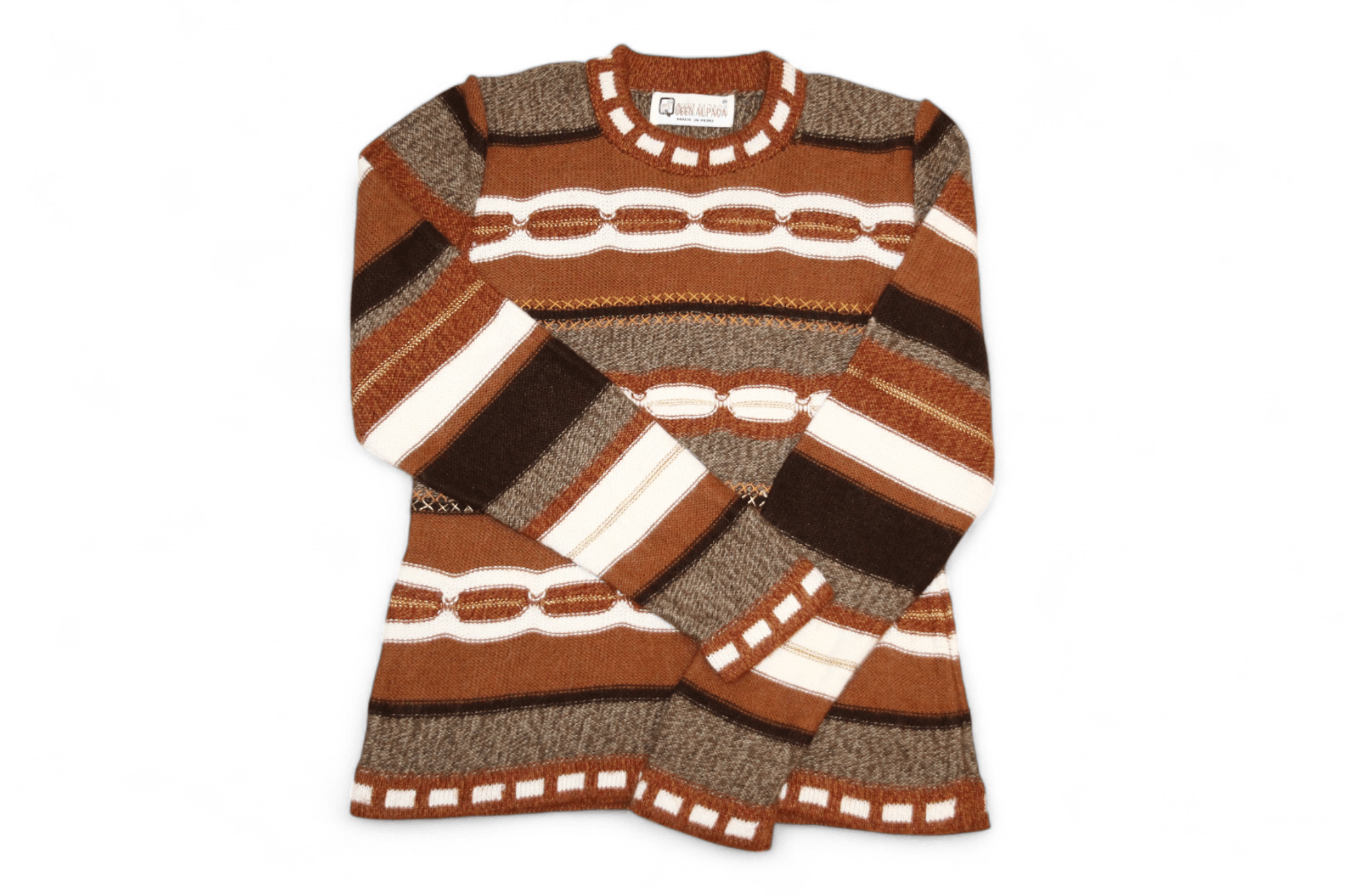 Homespun Knitwear VTG Handcrafted Alpaca Wool Knit Sweater Tribal Pattern Size M / US 6-8 / IT 42-44 - 1 Thumbnail