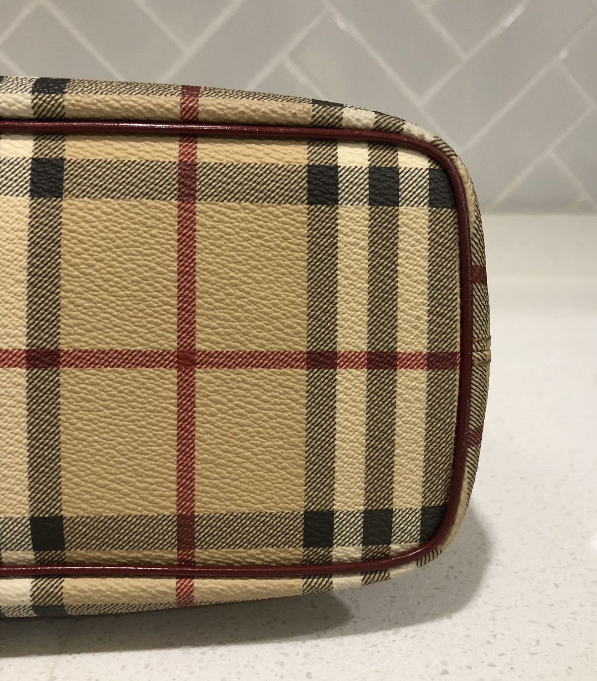 Burberry BURBERRY Nova Check Tote Bag PVC Leather Beige Auth T-03-01 Size ONE SIZE - 10 Thumbnail