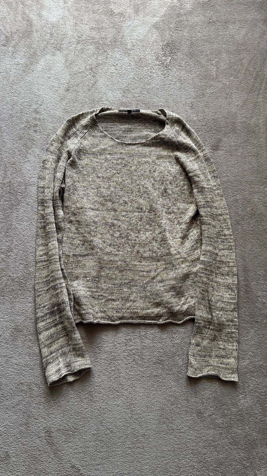 If Six Was Nine Archive Helmut Lang LGB Style Linen Knit Raw Hem Jumper Size US S / EU 44-46 / 1 - 1 Thumbnail
