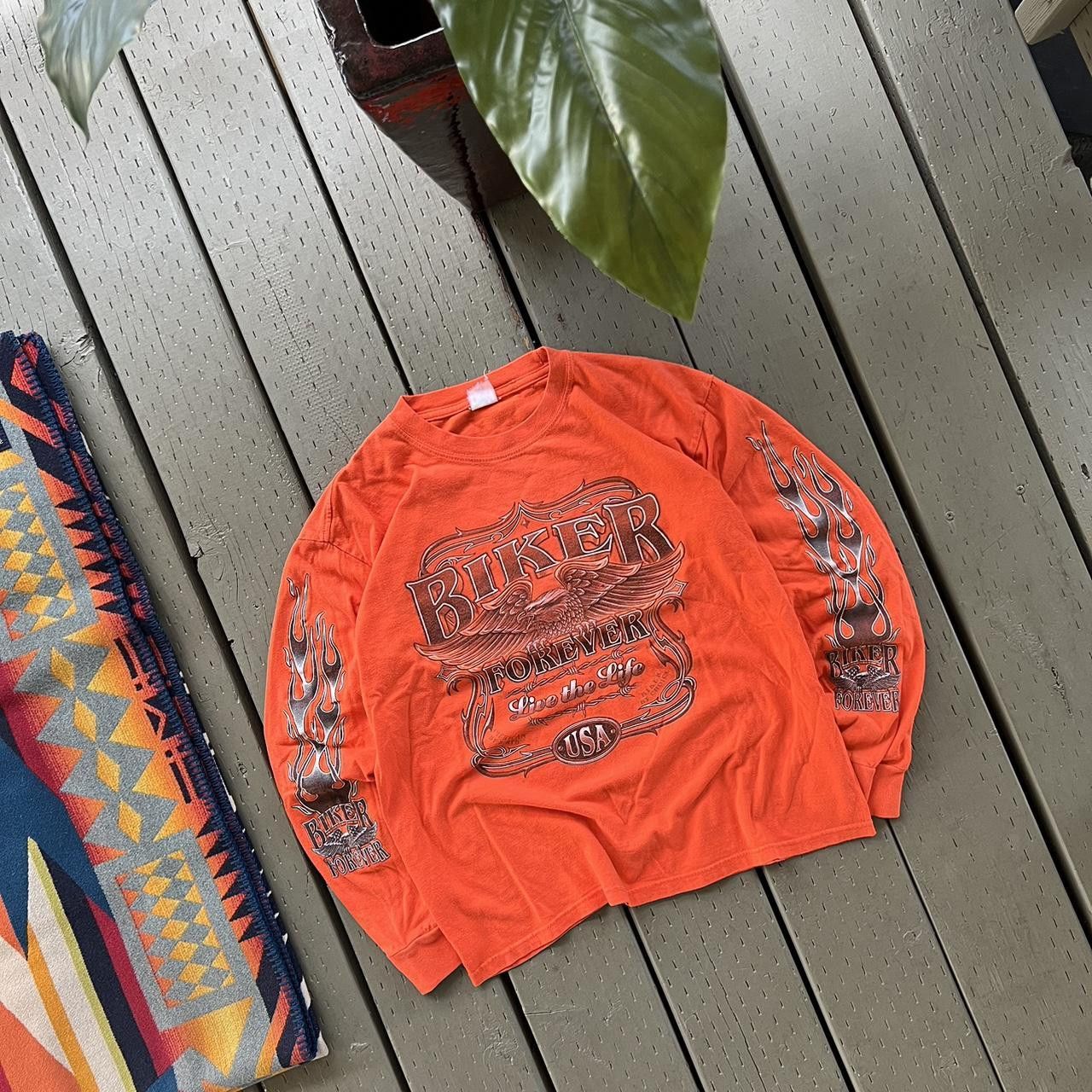 Harley Davidson × Vintage Vintage y2k Harley Davidson Flame long sleeve Size US S / EU 44-46 / 1 - 1 Thumbnail