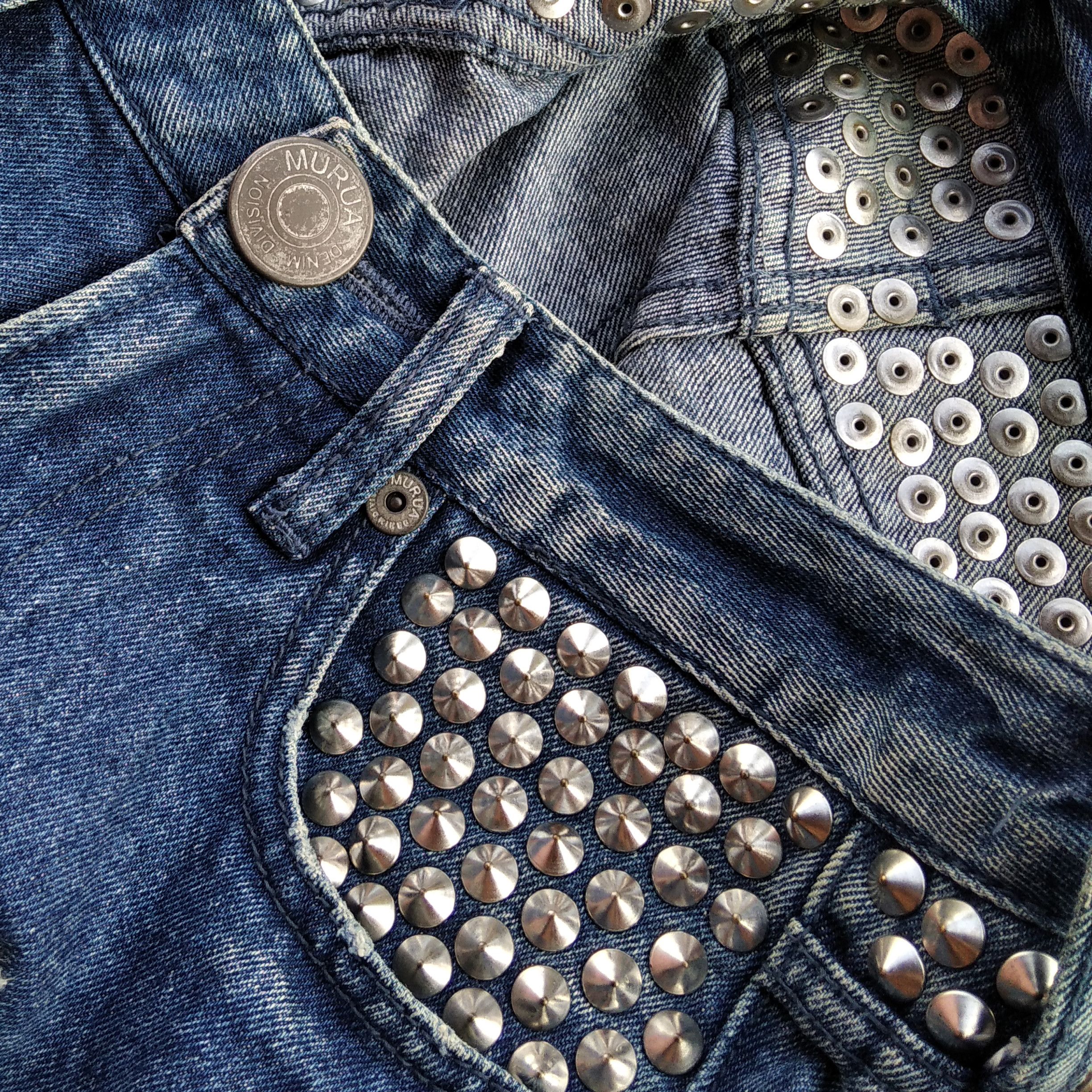 Hysteric Glamour Vintage Y2K MURUA Punk Spike Studded Ripped Hot Pants Size 27" / US 4 / IT 40 - 4 Thumbnail