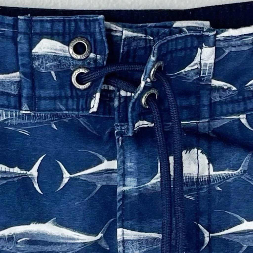 Nautica NAUTICA Men's Navy Swim Trunks with Deepwater Fish Print M Size US 32 / EU 48 - 2 Thumbnail