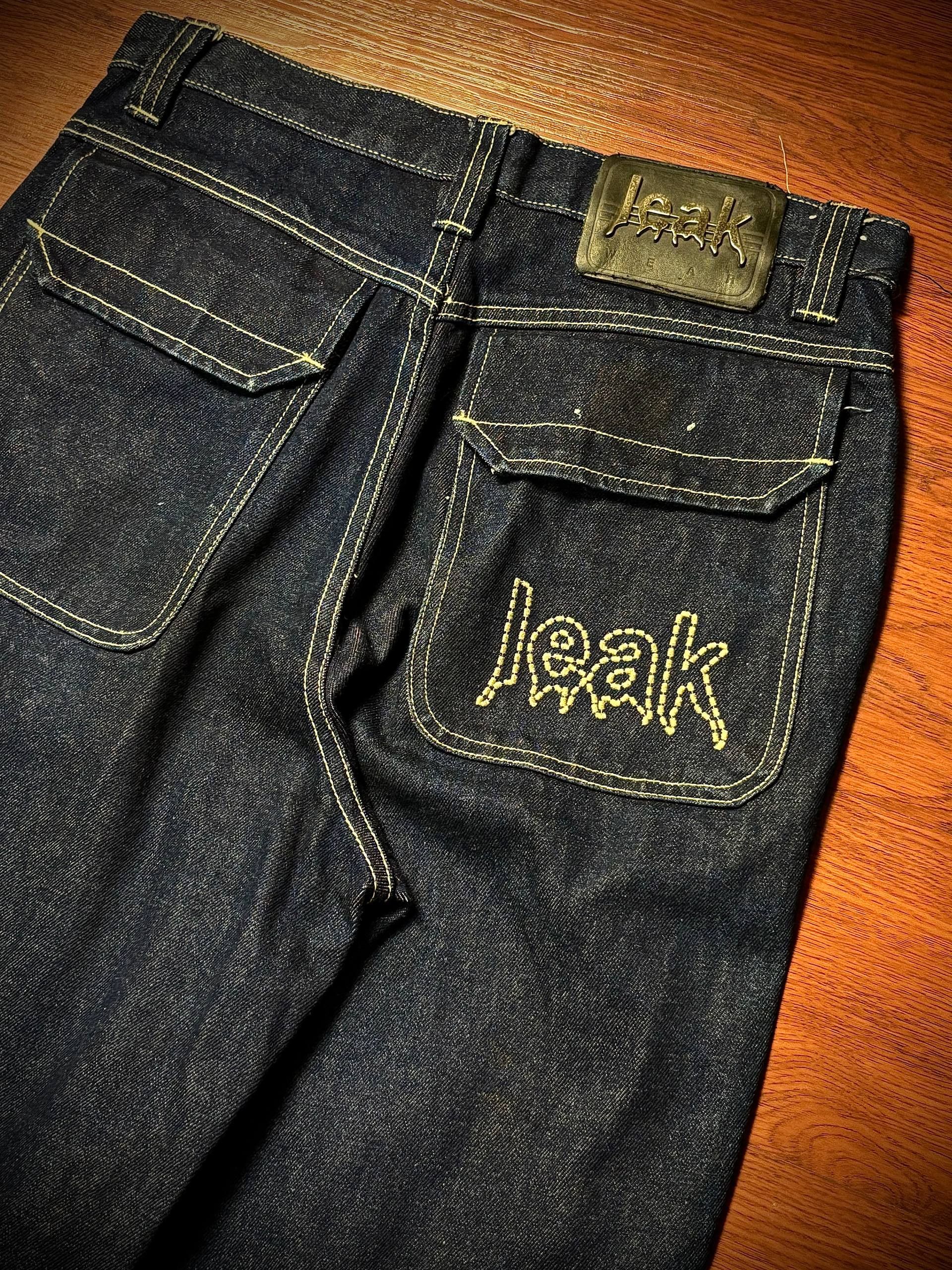 JNCO Vintage 00s Leak Raw Denim Like Evisu Jeans Size US 32 / EU 48 - 2 Thumbnail