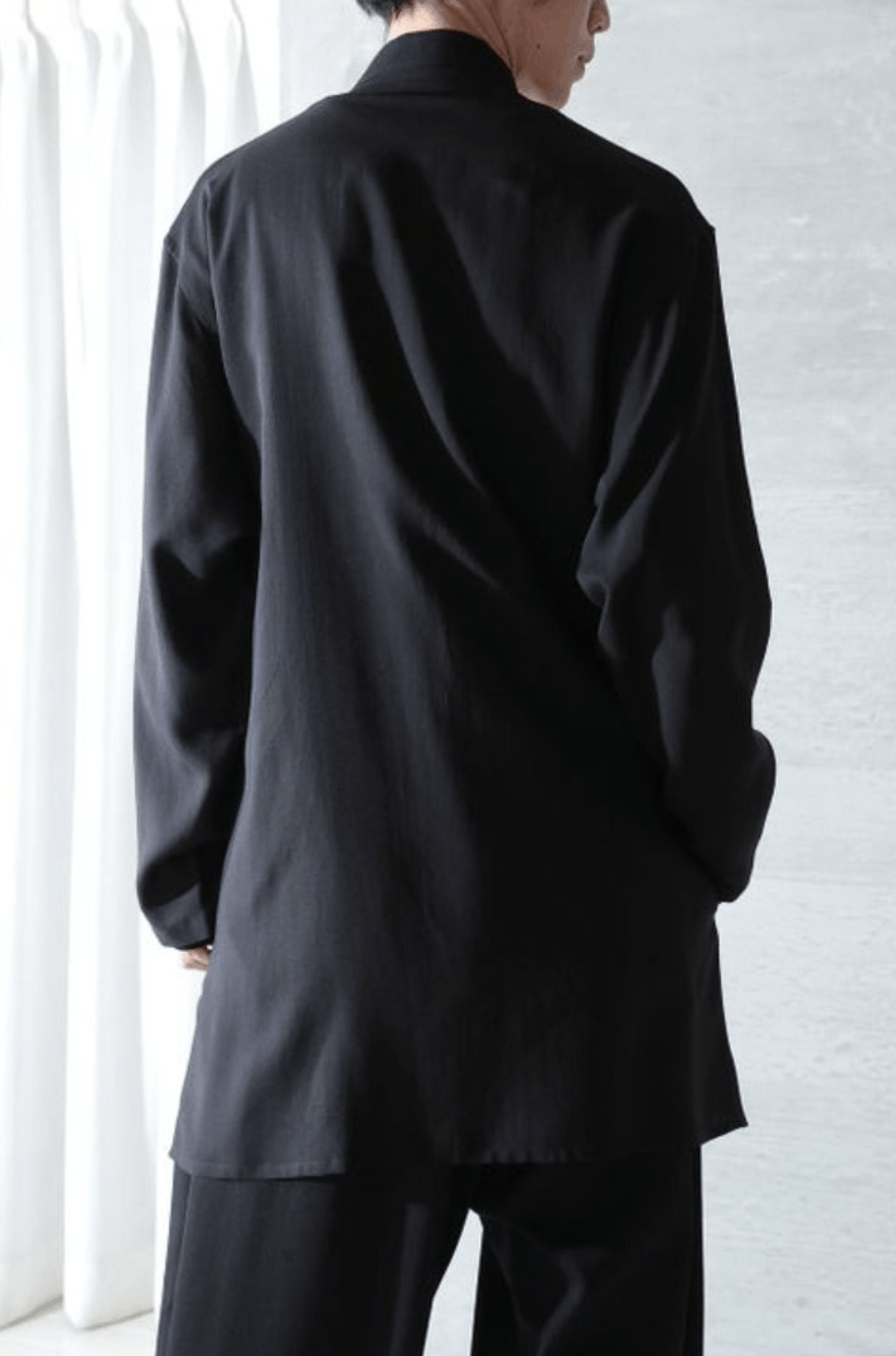 Yohji Yamamoto Yohji Yamamoto Pour Homme - Cellulose Chinese Blouse Size US M / EU 48-50 / 2 - 8 Thumbnail