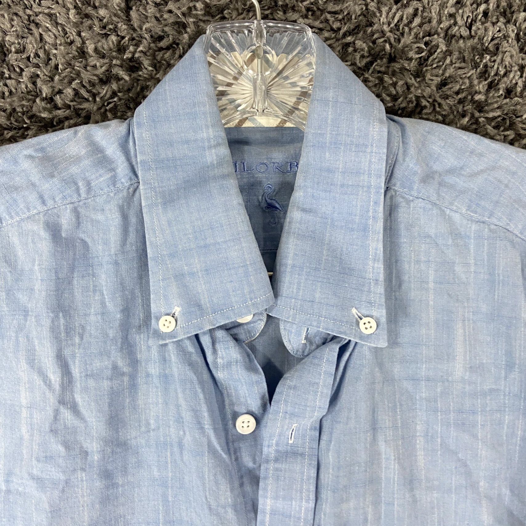 Tailorbyrd VINTAGE Tailorbyrd Button-Up Shirt Men L Short Sleeve Blue Adult Large Blue Button-Up Shirt Mens L Short Sleeve Blue Size US 33 - 6 Thumbnail