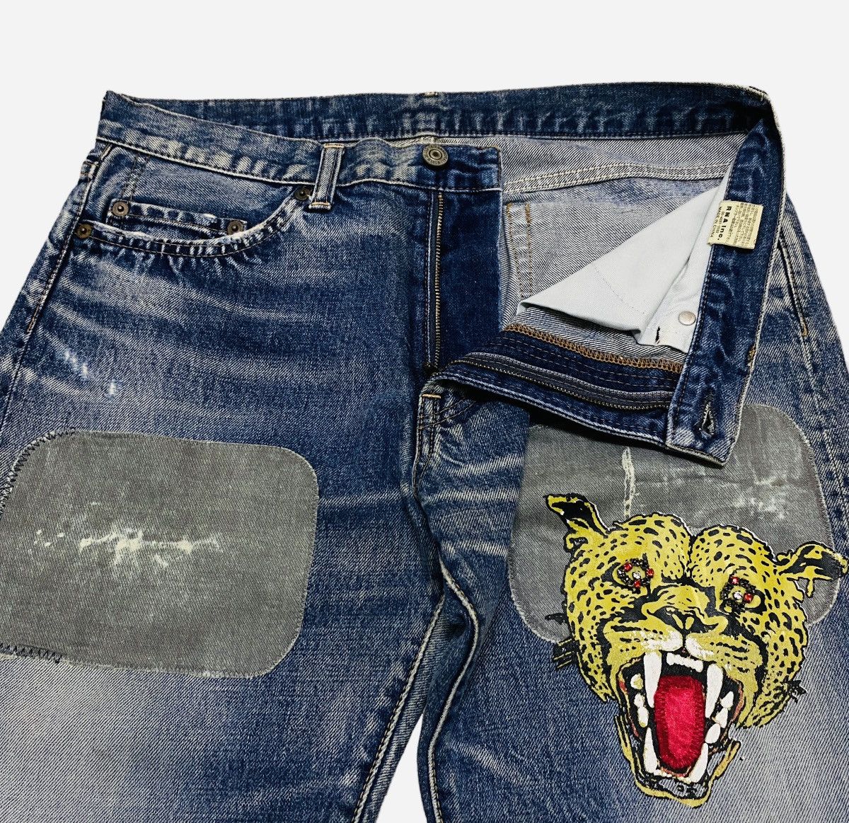 14th Addiction × Japanese Brand × Le Grande Bleu (L.G.B.) Rare Design Vintage Japanese Brand RNA Patchwork Jeans 1990s Size US 33 - 6 Thumbnail