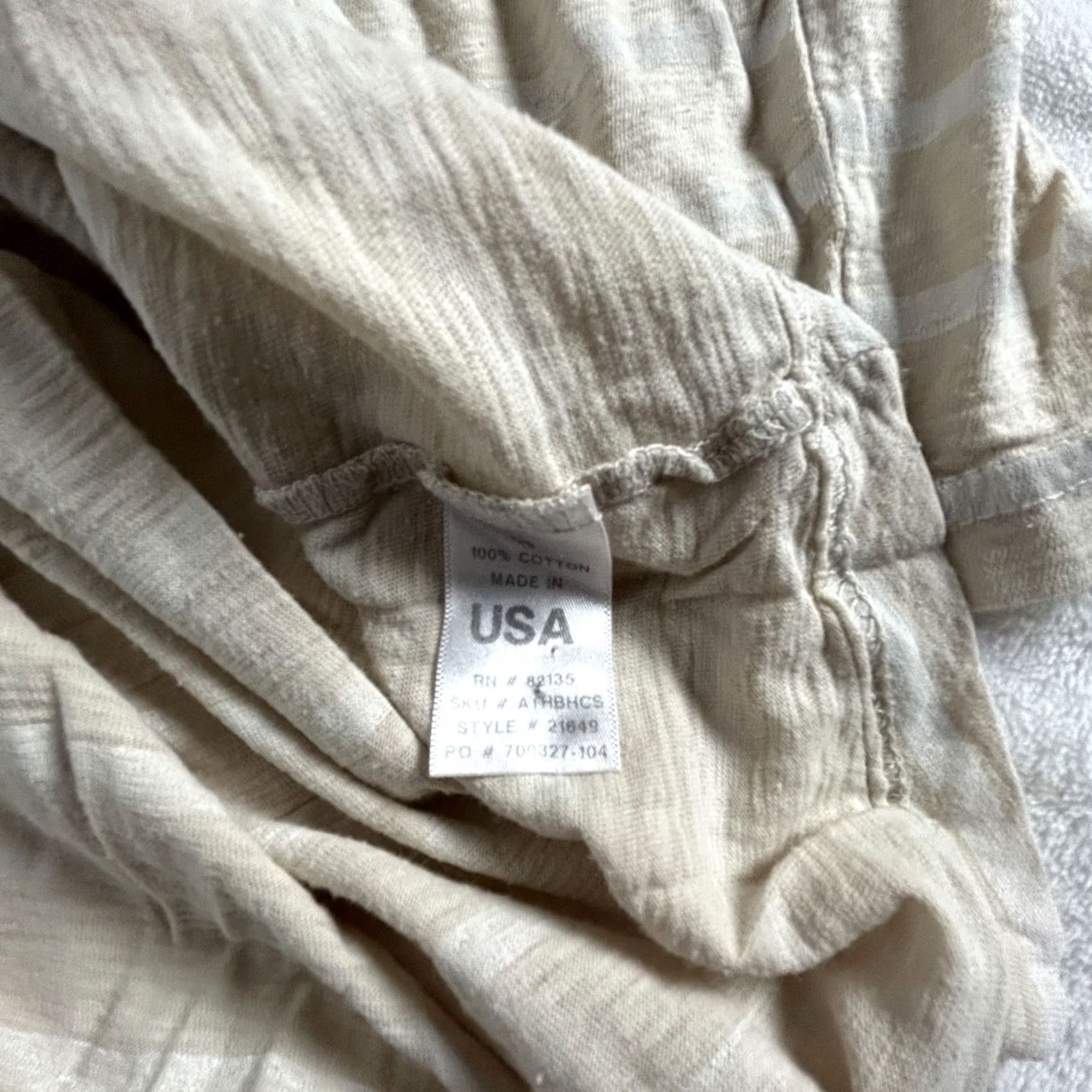 Vintage Fresh Produce Womens Striped 3/4 Sleeve Shirt Large Beige/Blue/Black Lot of 3 Size L / US 10 / IT 46 - 4 Thumbnail