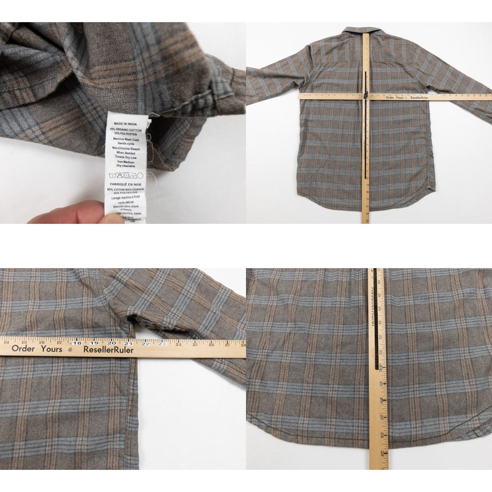 Prana prAna Shirt Mens Medium Brown Button Up Long Sleeve Plaid Collared Outdoors Size US M / EU 48-50 / 2 - 8 Thumbnail