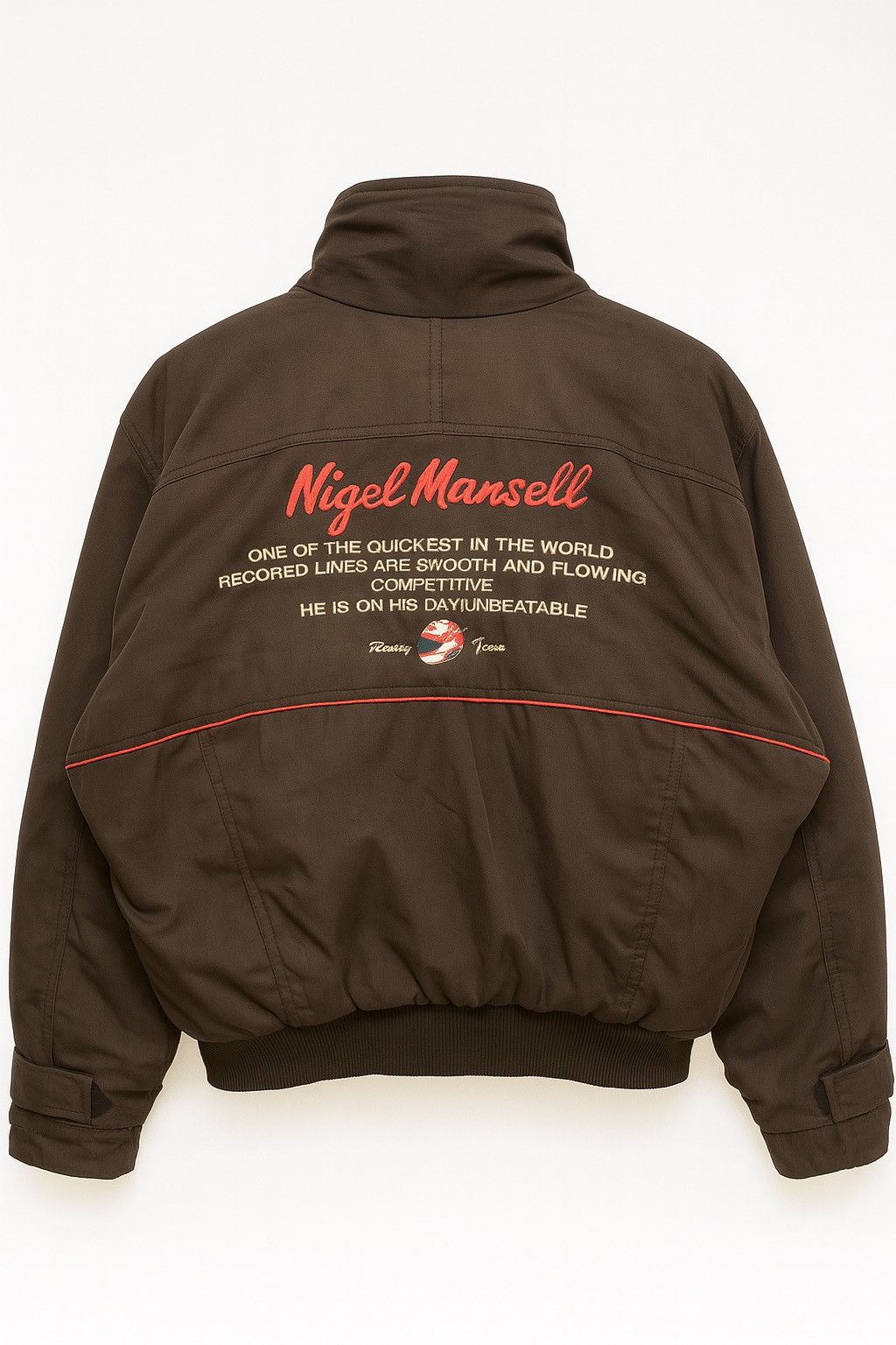 Formula 1 Nigel Mansell Racing Bomber Jacket 1990s Black F1 Motorsport Size US L / EU 52-54 / 3 - 2 Thumbnail