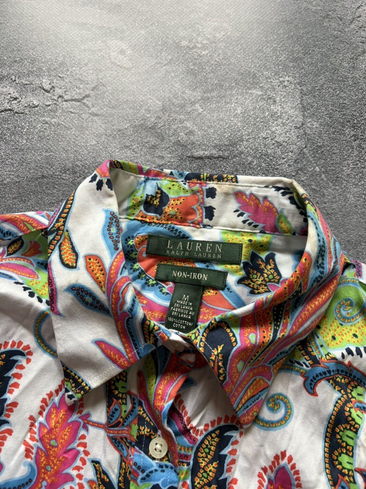 Polo Ralph Lauren Vintage Ralph Lauren Abstract Paisley Print Non-Iron Shirt Size M / US 6-8 / IT 42-44 - 8 Thumbnail
