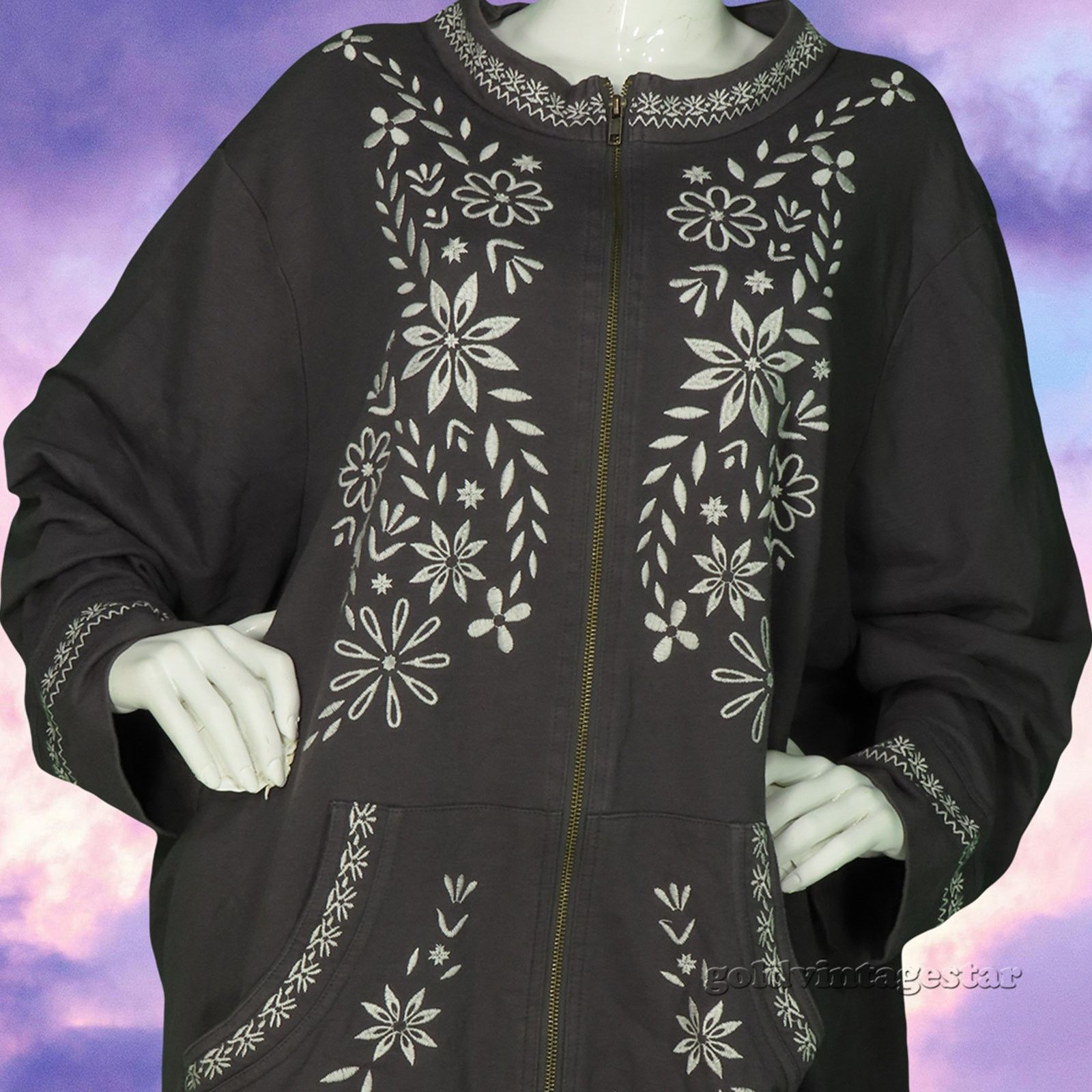 Other Plus Size Floral Embroidered Cardigan 5X Size 4XL / US 24-26 - 2 Thumbnail