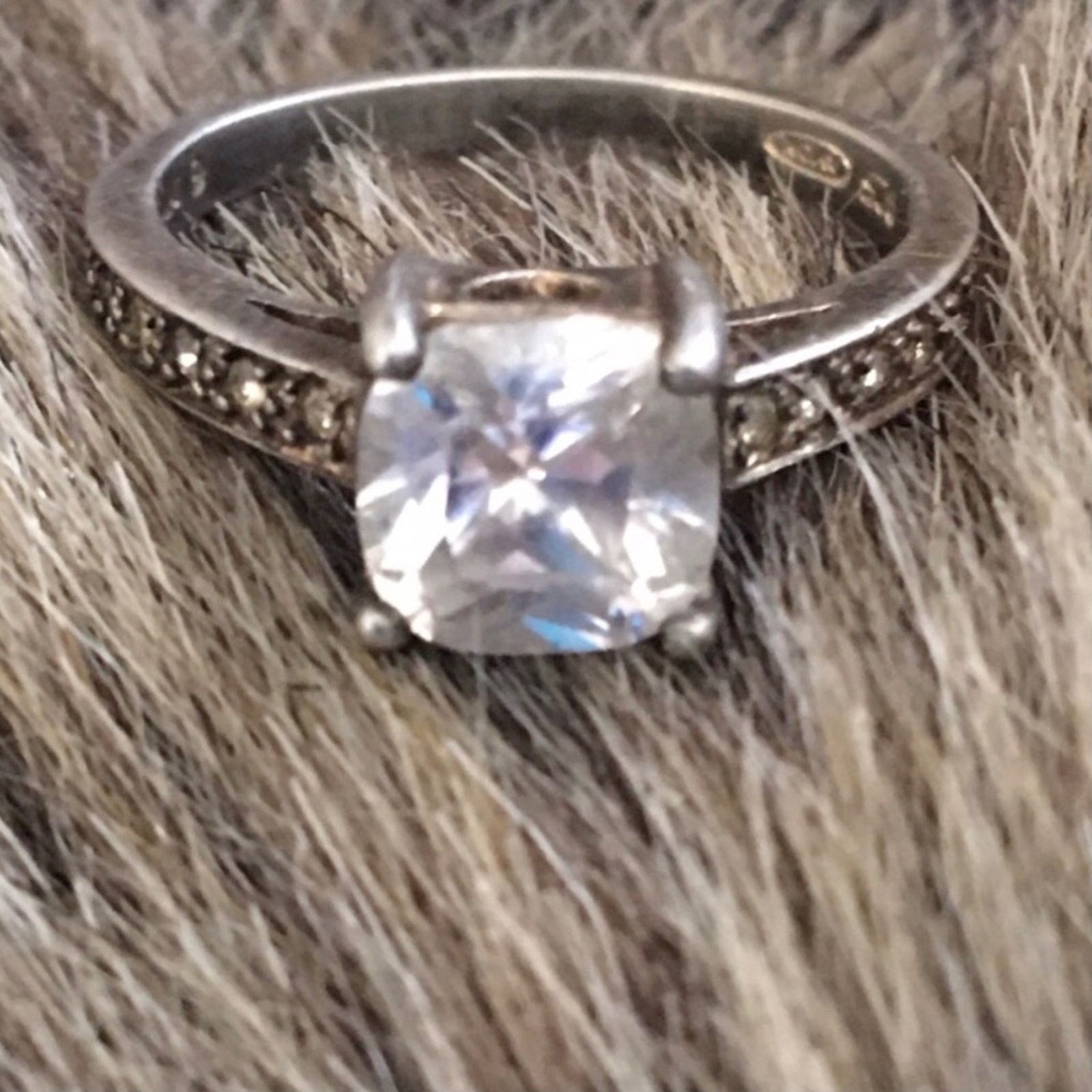 Vintage Vintage Avon .925 sterling silver CZ heart ring Size ONE SIZE - 1 Thumbnail