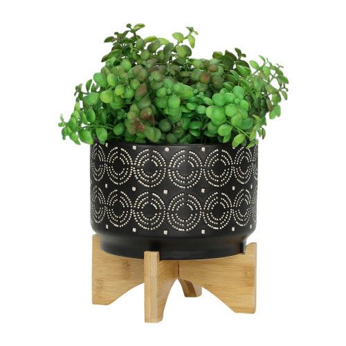 Designer × Homemade 7" SWIRL PLANTER ON STAND, BLACK Size US L / EU 52-54 / 3 - 5 Thumbnail