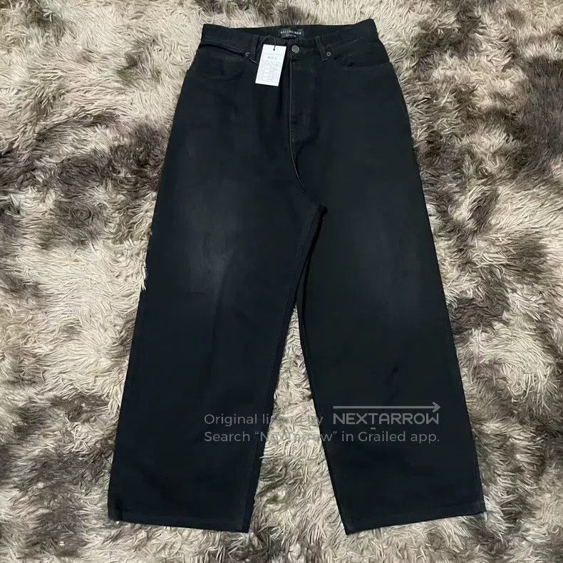 Balenciaga Balenciaga size M Black-gray washed baggy loose wide-leg j Size US 27 - 1 Thumbnail