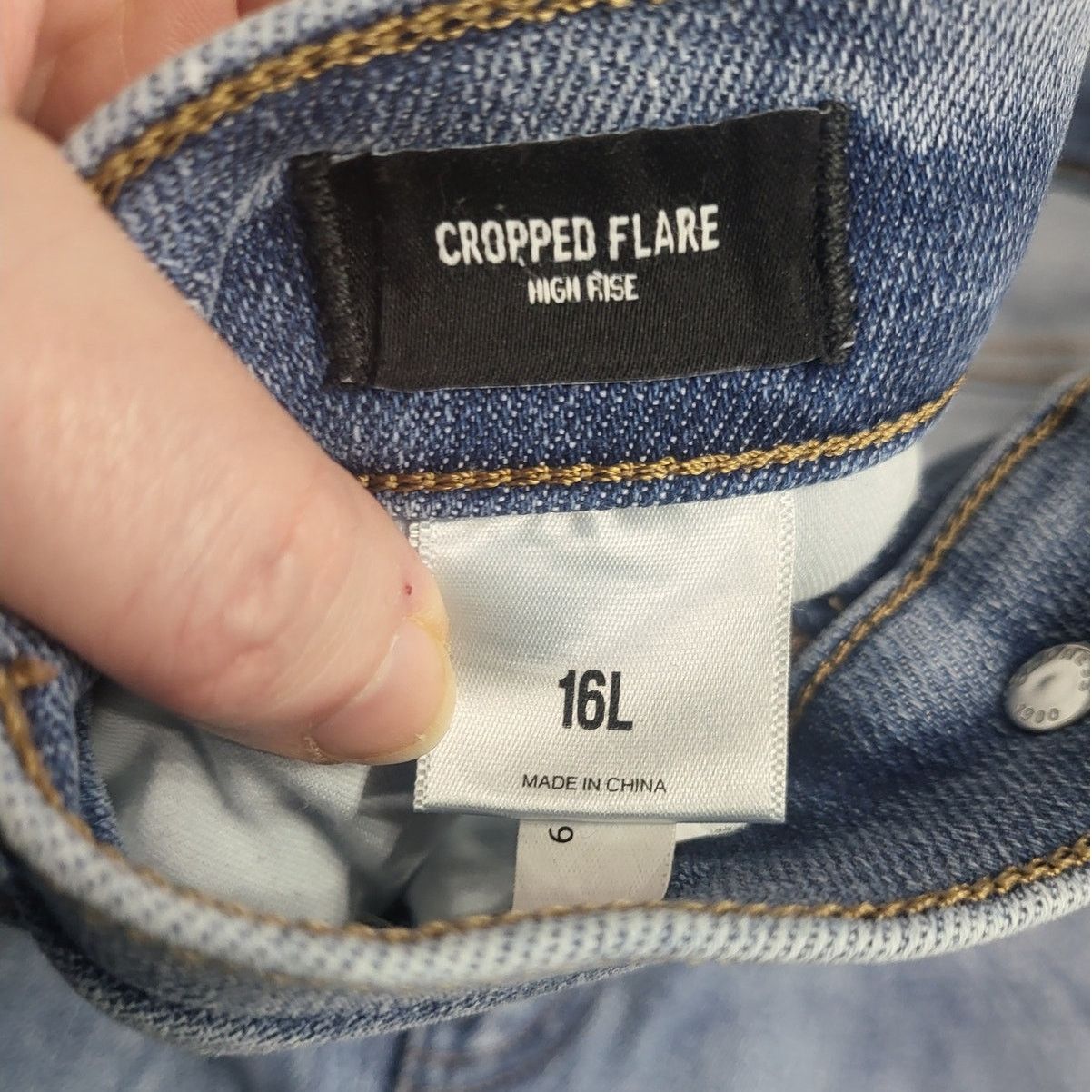 Express Express High Rise Cropped Flare Light Wash Jeans - Size 16L Size 36" / US 14 / IT 50 - 3 Thumbnail