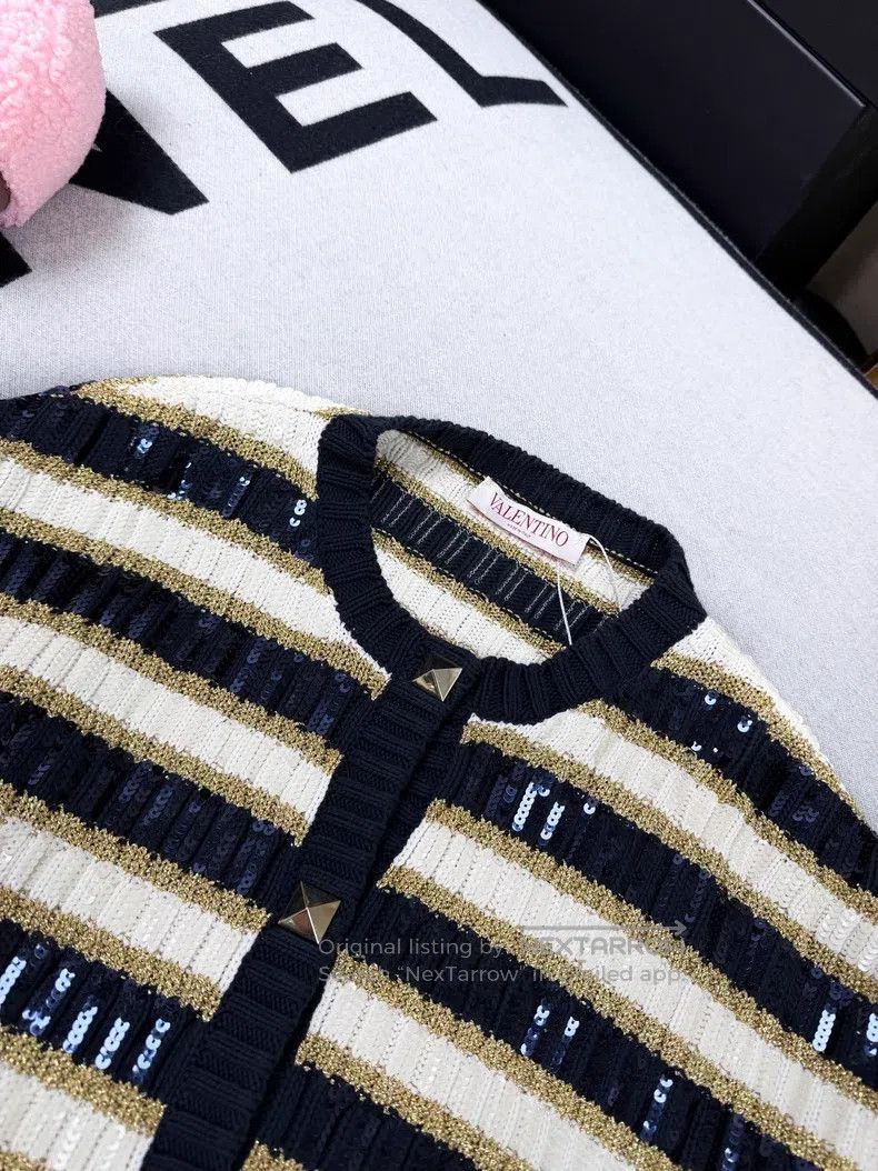 Valentino Valentino Blue spelled yellow and white sequin embroidered Size M / US 6-8 / IT 42-44 - 4 Thumbnail