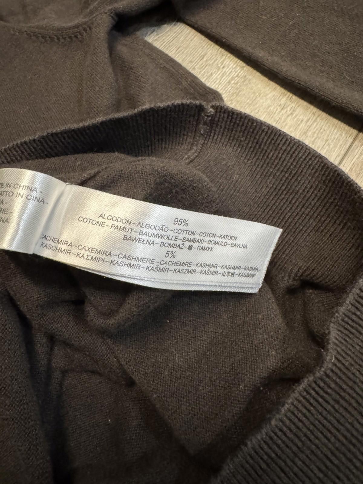 Massimo Dutti Massimo Dutti - Cotton Cashmere Blend Knit Brown V-Neck Size US XXL / EU 58 / 5 - 5 Thumbnail